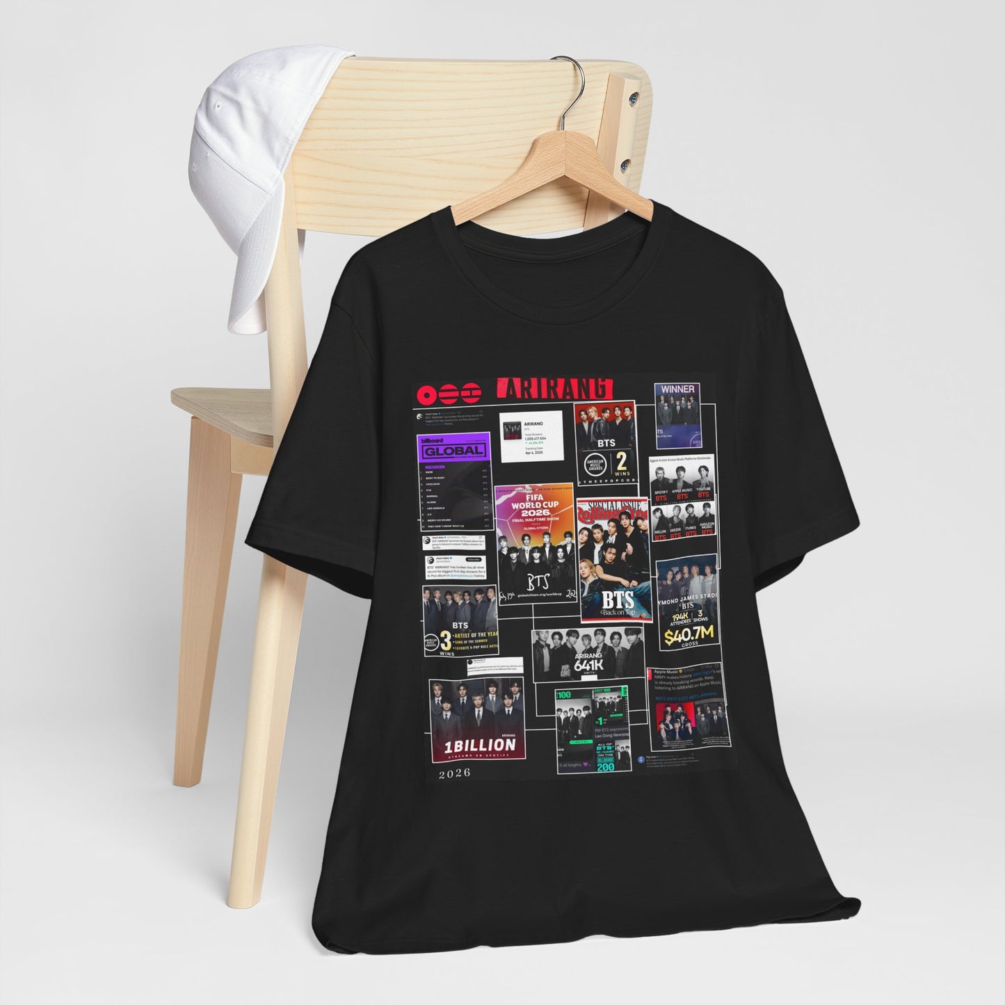 BTS  ARIRANG Collage Graphic Tee — K‑Pop Fan Tribute Shirt