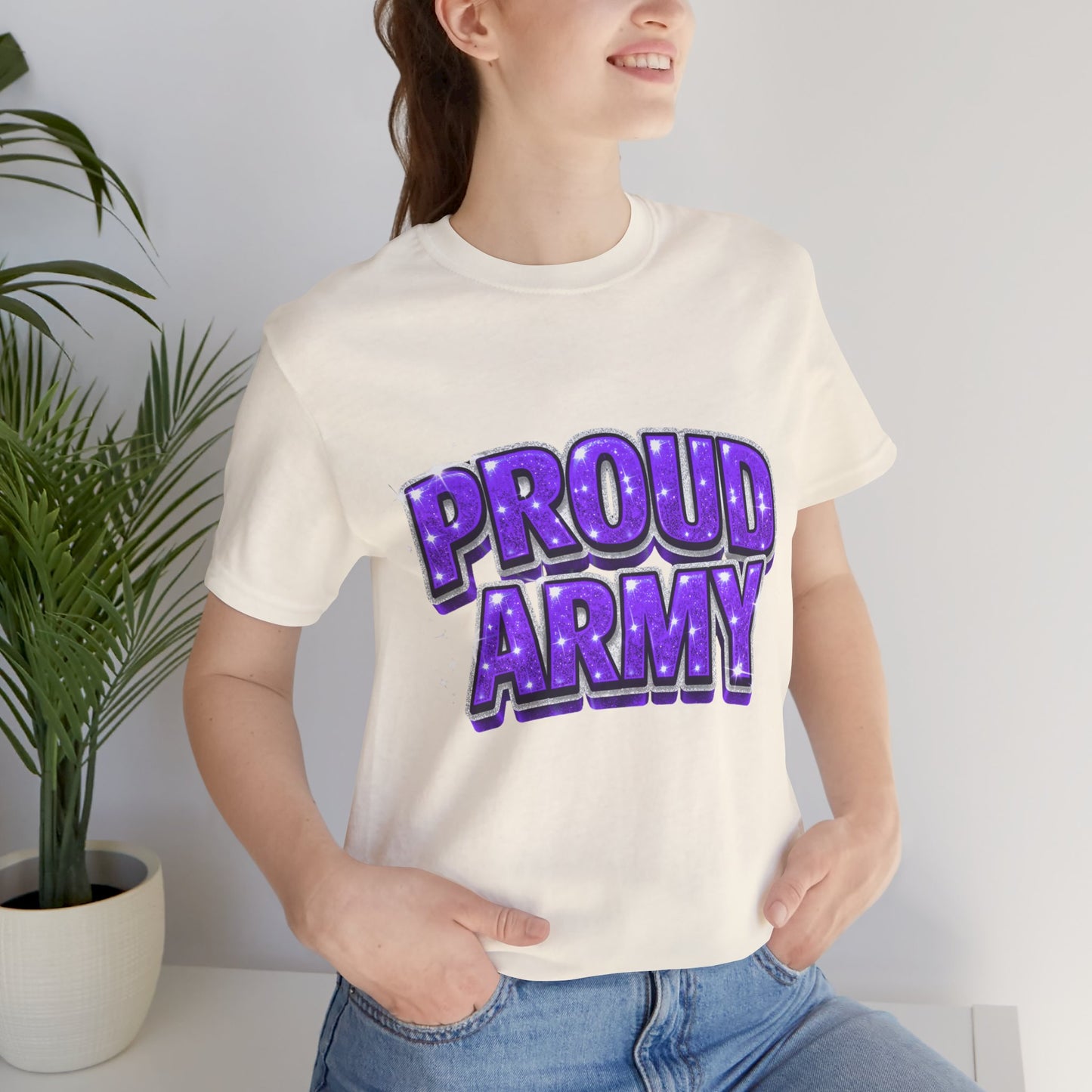 Proud Army T-Shirt — Bold Purple BTS Support Tee
