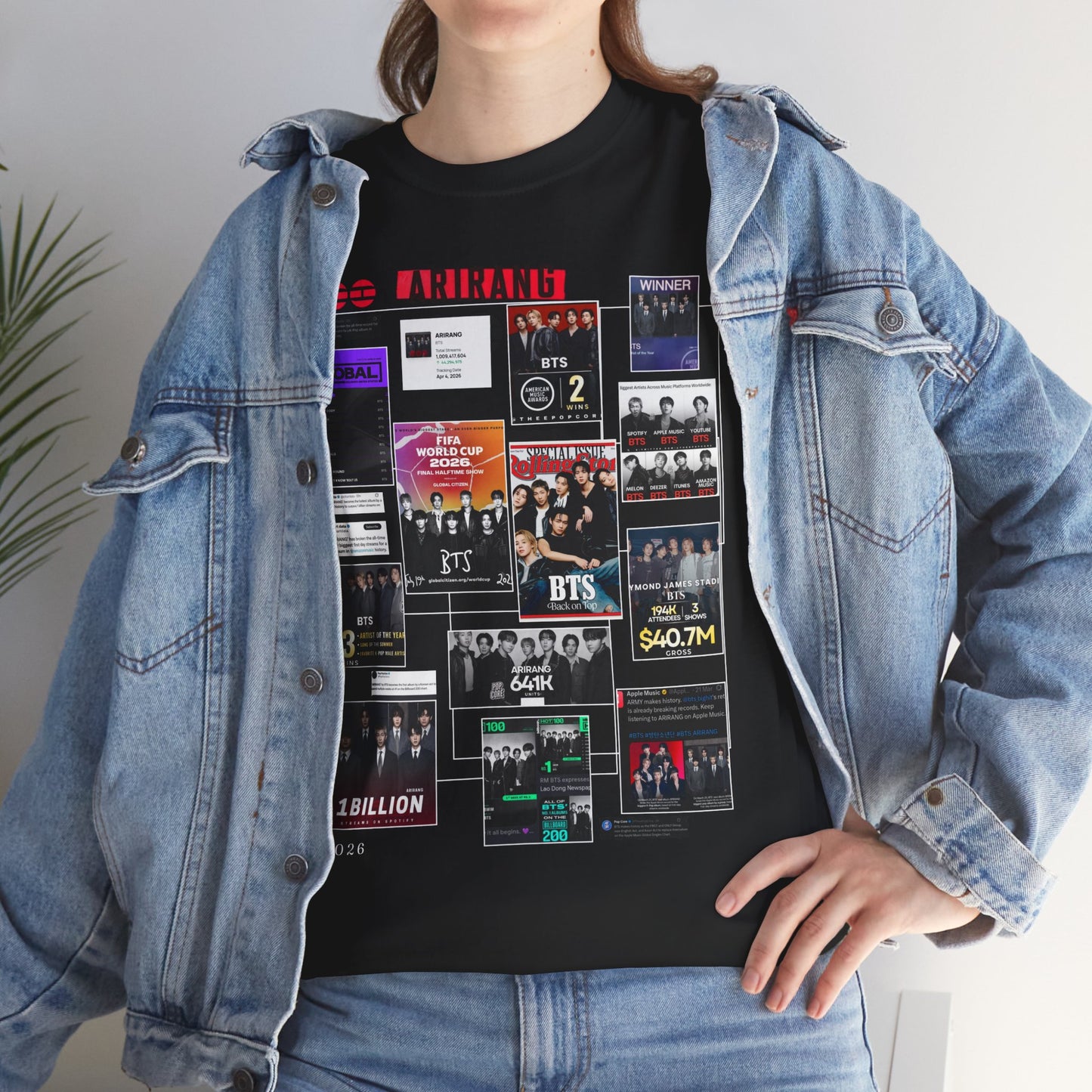 BTS ARIRANG Collage Tee — Iconic Albums & Milestones Graphic T-Shirt