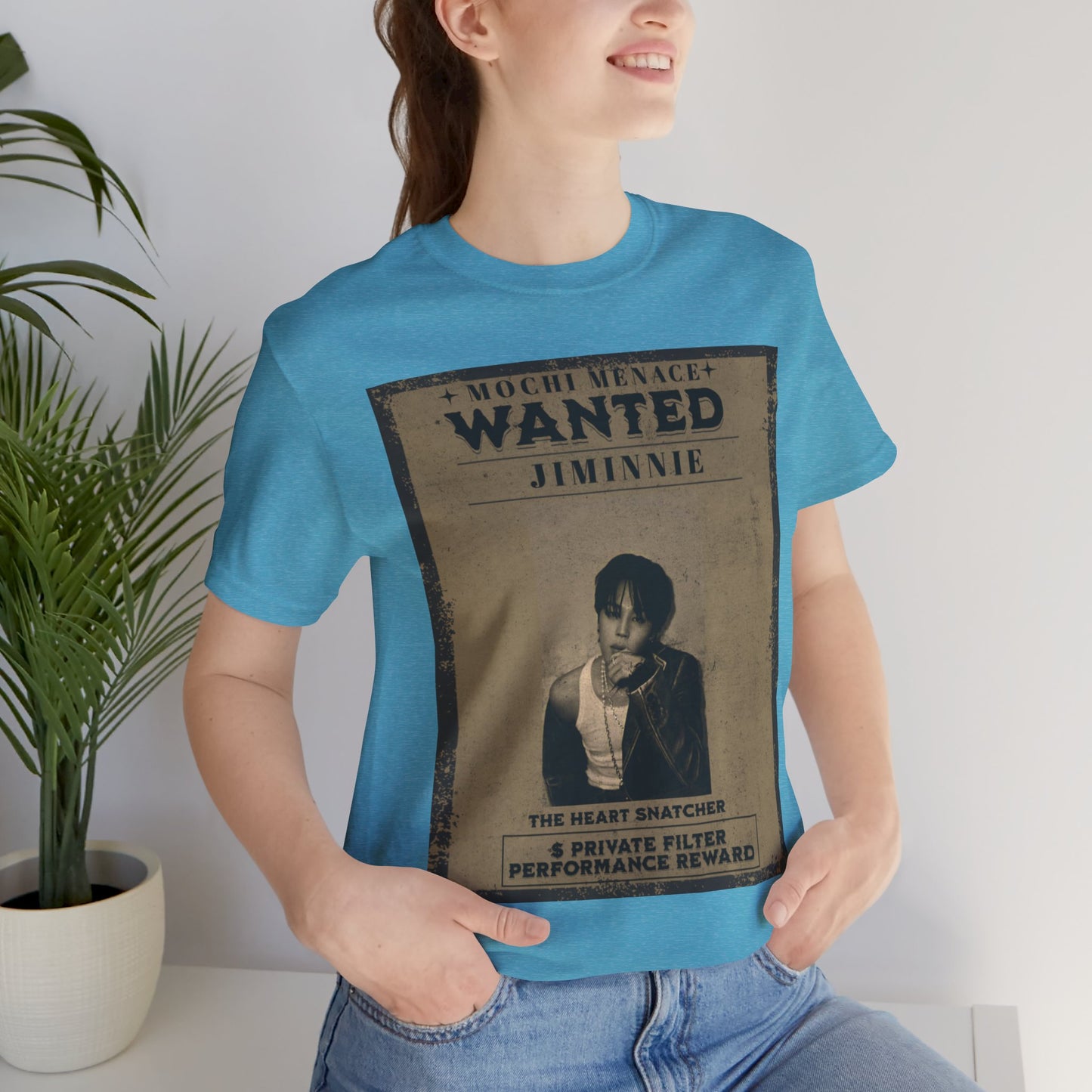 JIMIN Wanted Poster Graphic Tee — 'Mischief Menace' Vintage Style