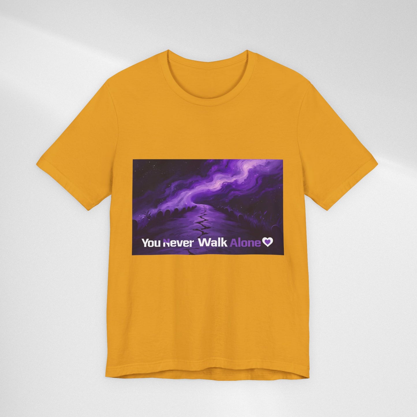 You Never Walk Alone Tee — Purple Night Stairway Graphic T‑Shirt
