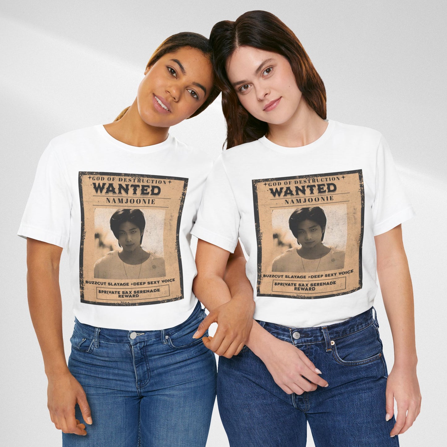 T-Shirt — Vintage 'Wanted: Namjoonie' Photo Tee (K-Pop Fan Poster Style)