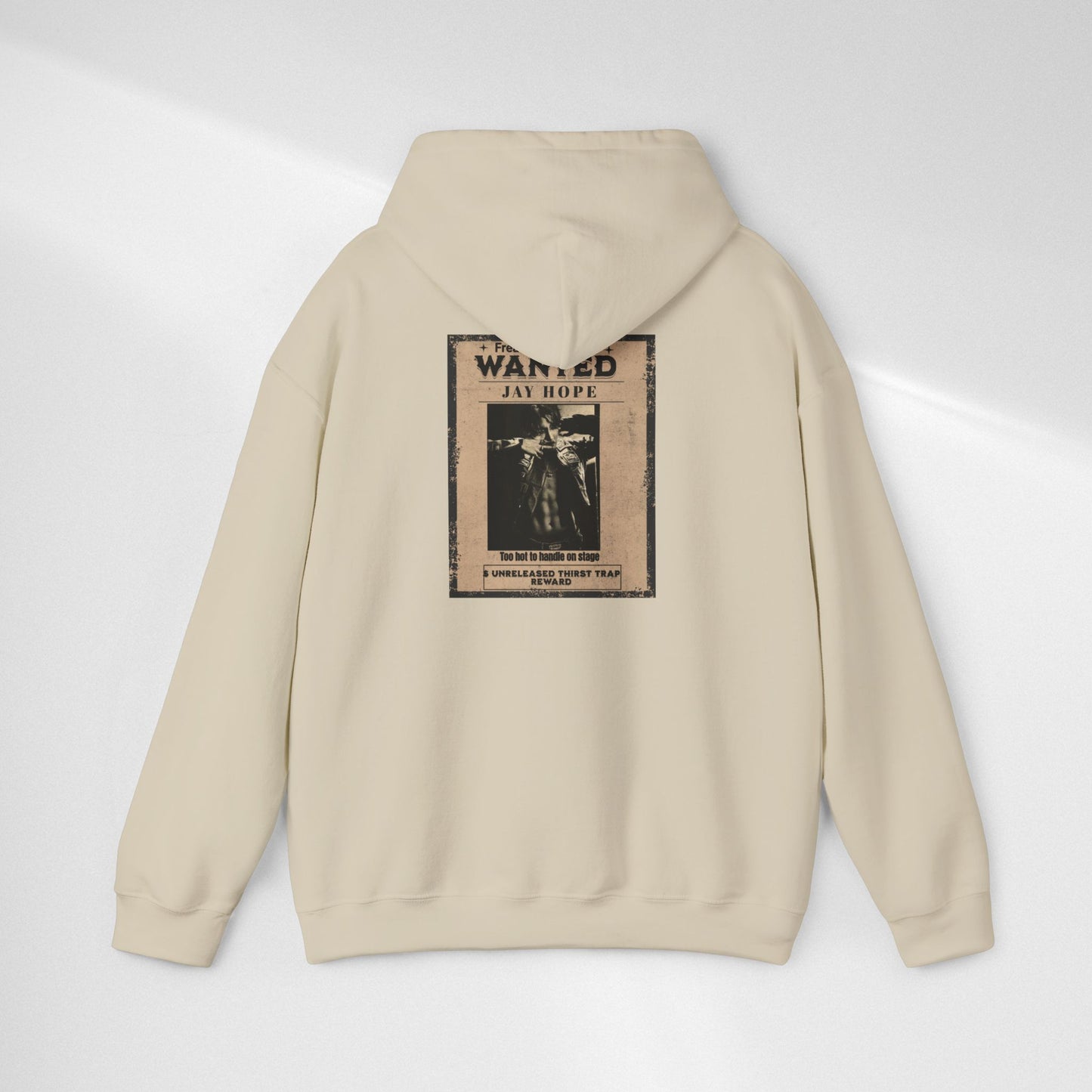 Hoodie - Vintage JHOPE 'WANTED' Poster Graphic Hooded Sweatshirt