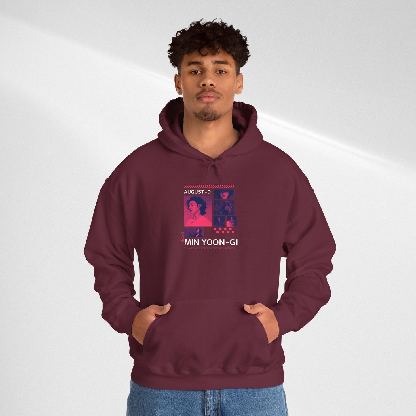 Min Yoon-gi Photo Grid Hoodie — K-Pop Retro Tour Aesthetic