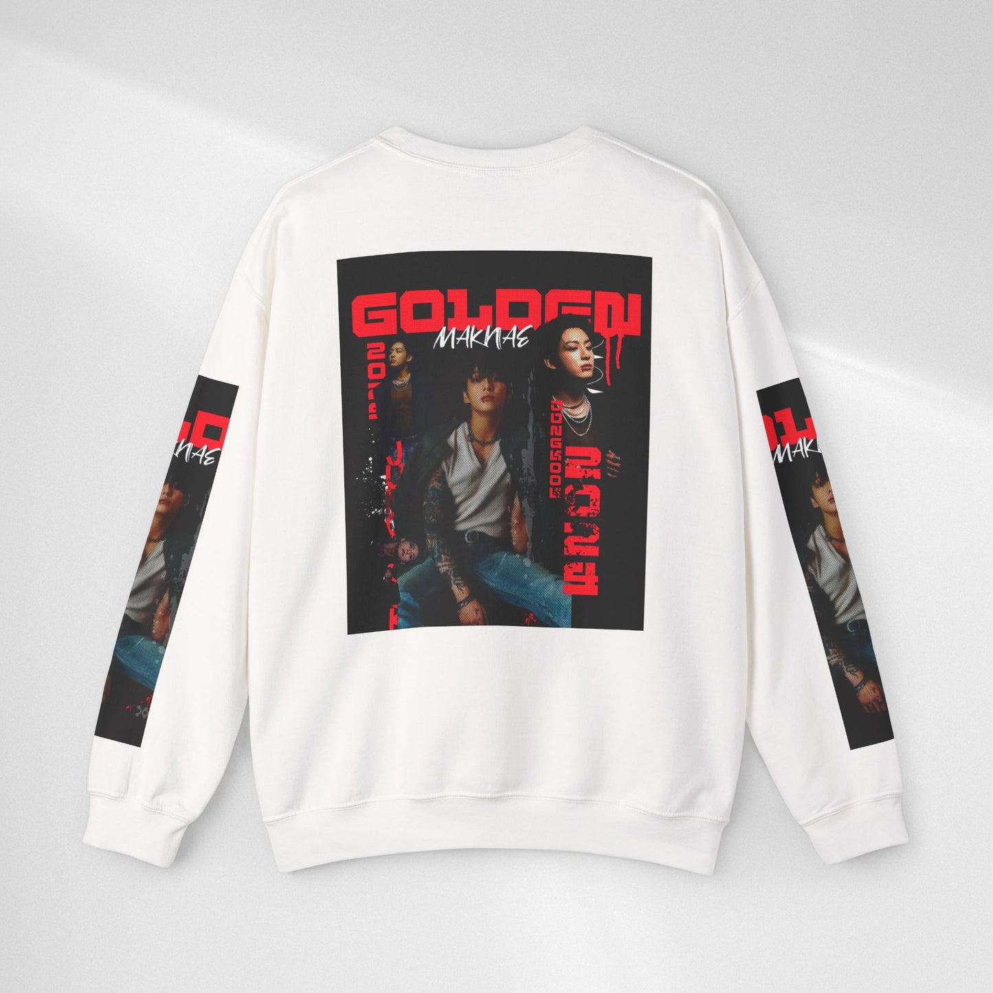 JK Golden Making Crewneck Sweatshirt — Retro K-Pop Photo Graphic
