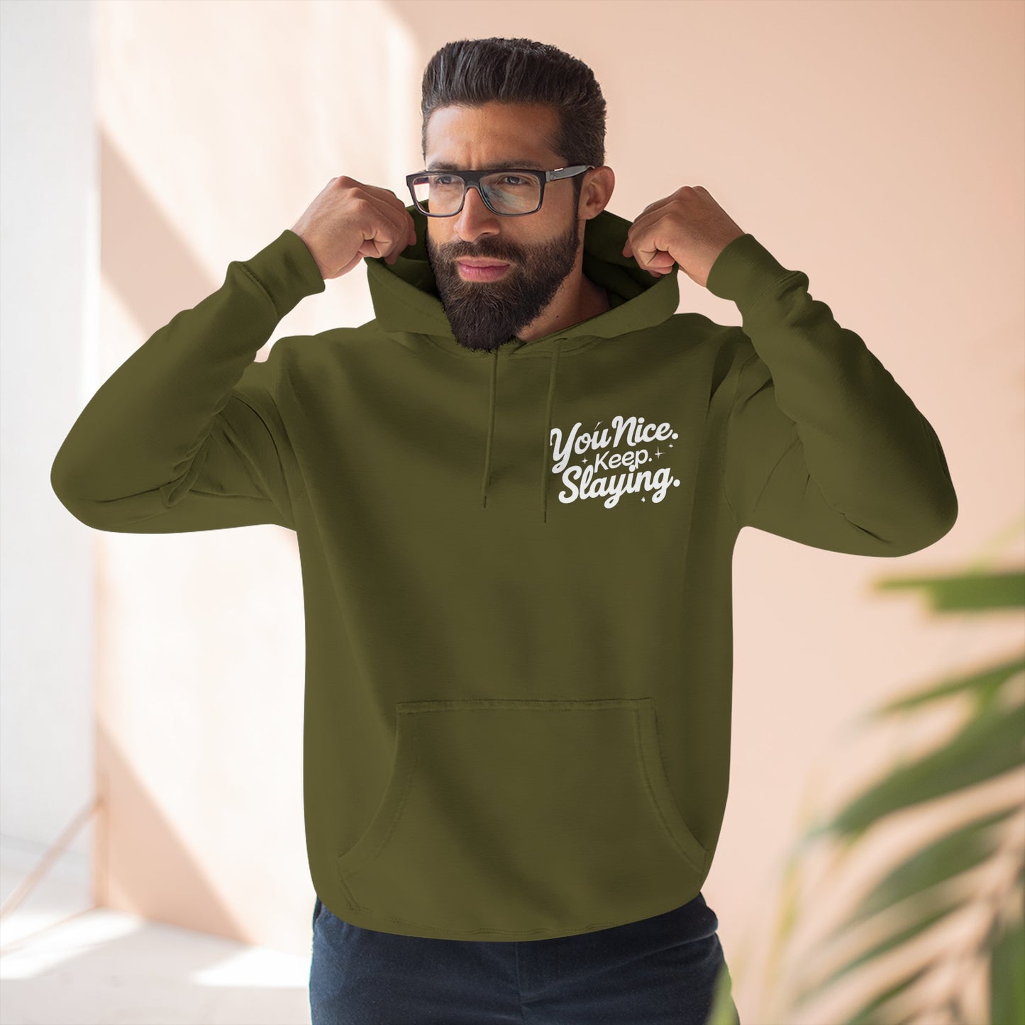 Hoodie — "You Nice. Keep Slaying" Retro Script Pullover