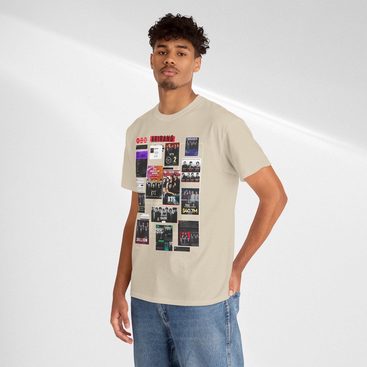 BTS ARIRANG Collage Tee — Iconic Albums & Milestones Graphic T-Shirt