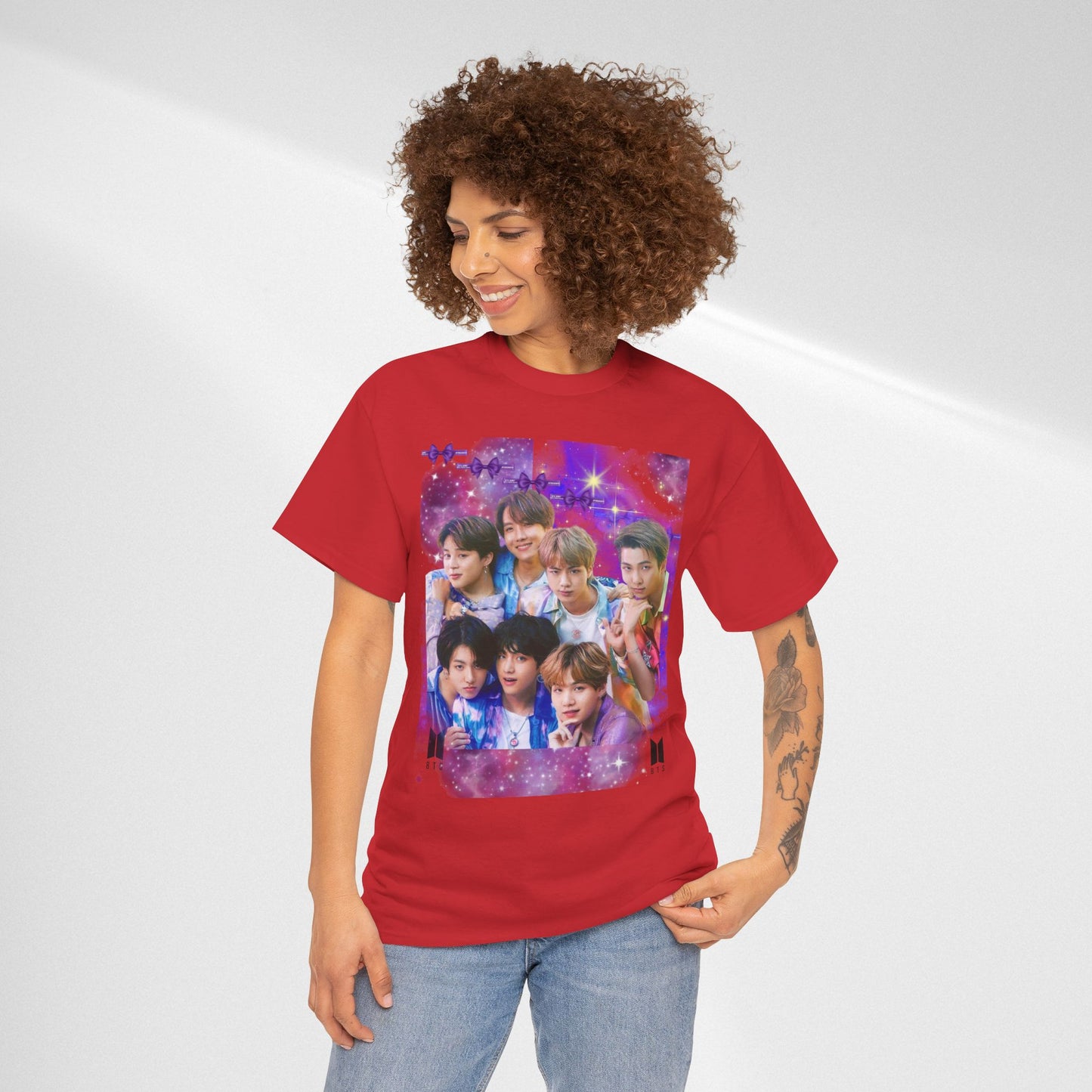 BTS Collage Tee — Purple Dream Photo Graphic T-Shirt