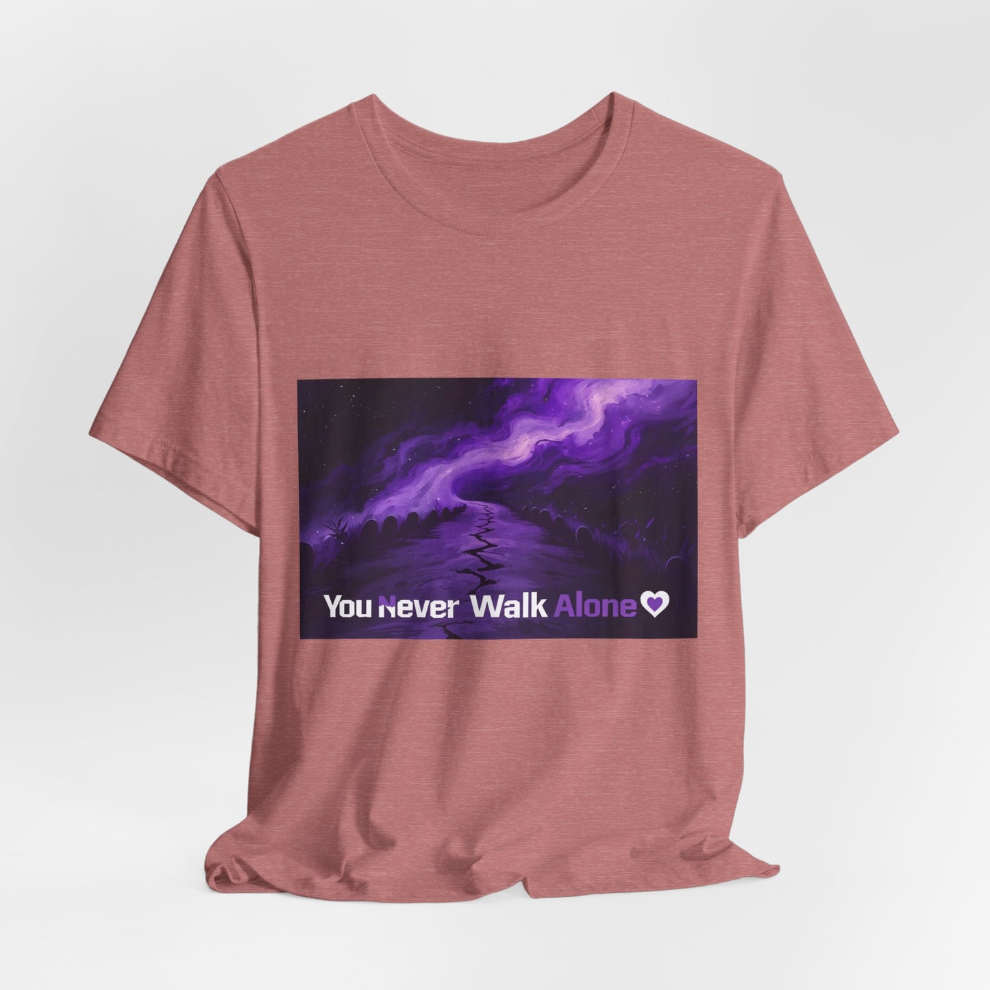You Never Walk Alone Tee — Purple Night Stairway Graphic T‑Shirt