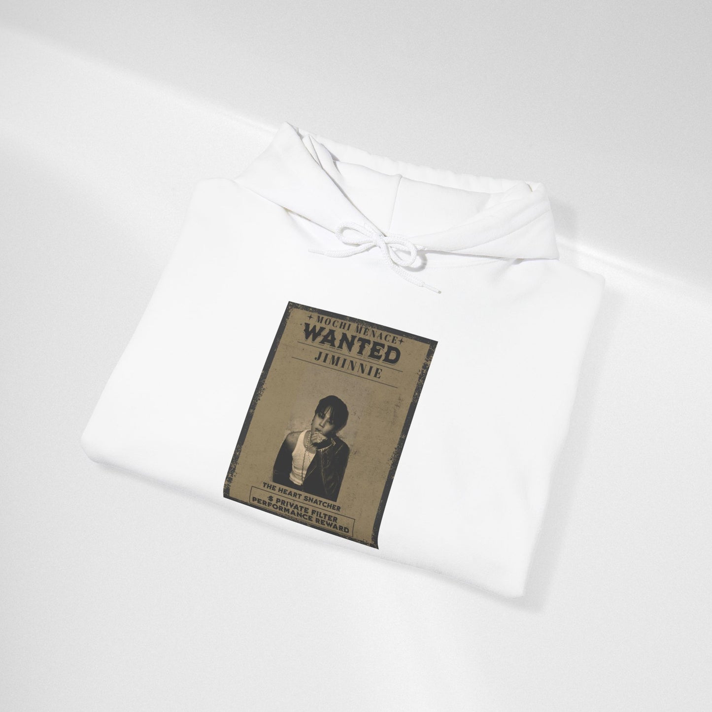 JIMIN Wanted Poster Hoodie — Vintage Photo "Wanted" Graphic Sweatshirt