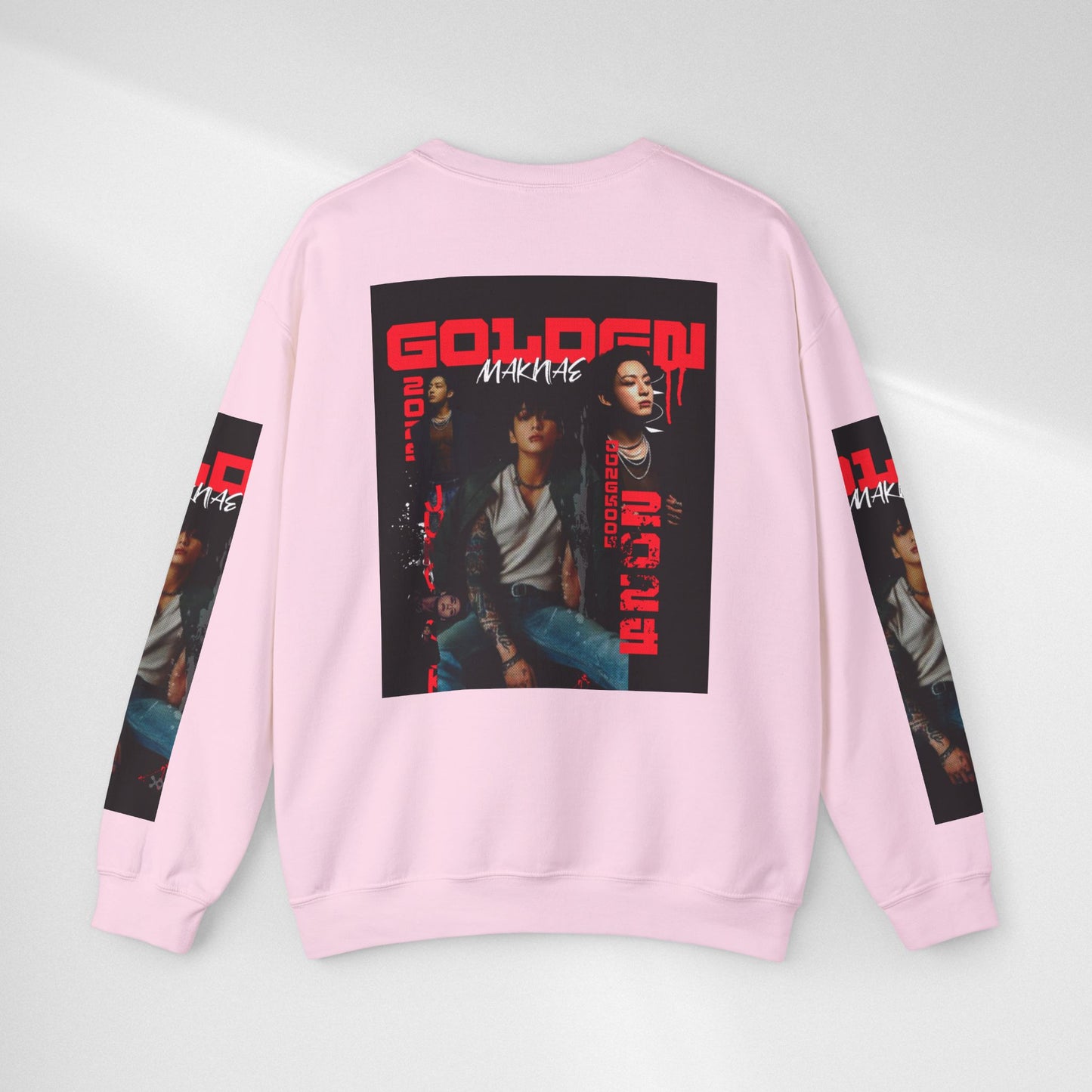 JK Golden Making Crewneck Sweatshirt — Retro K-Pop Photo Graphic