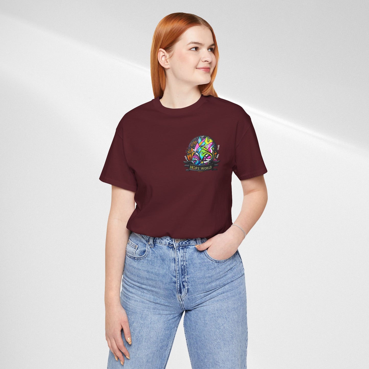 Hope World Graphic Tee — Colorful Graffiti BTS-Inspired Shirt