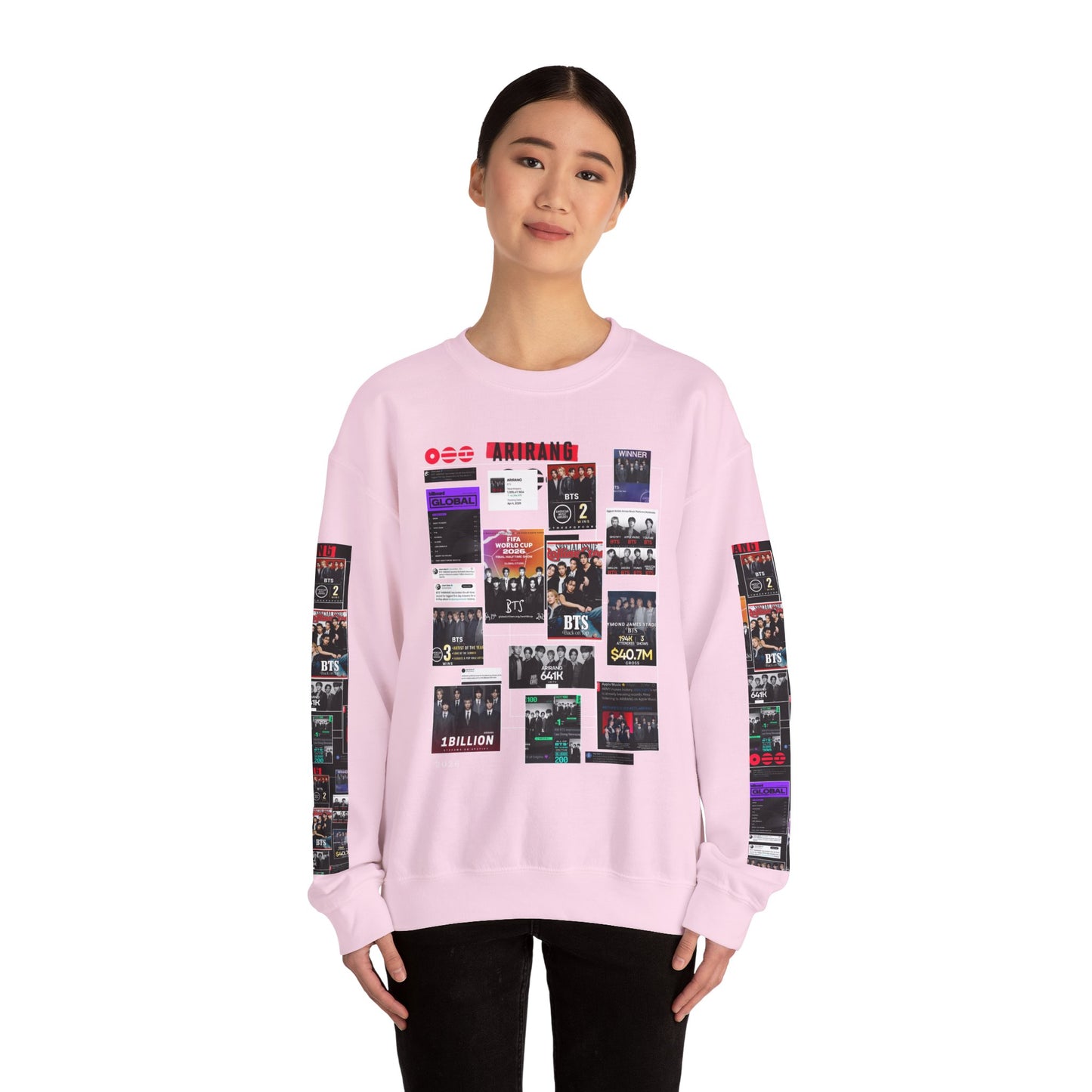 Crewneck Sweatshirt — BTS ARIRANG Collage Graphic Crewneck (Album Posters & Tour Art)