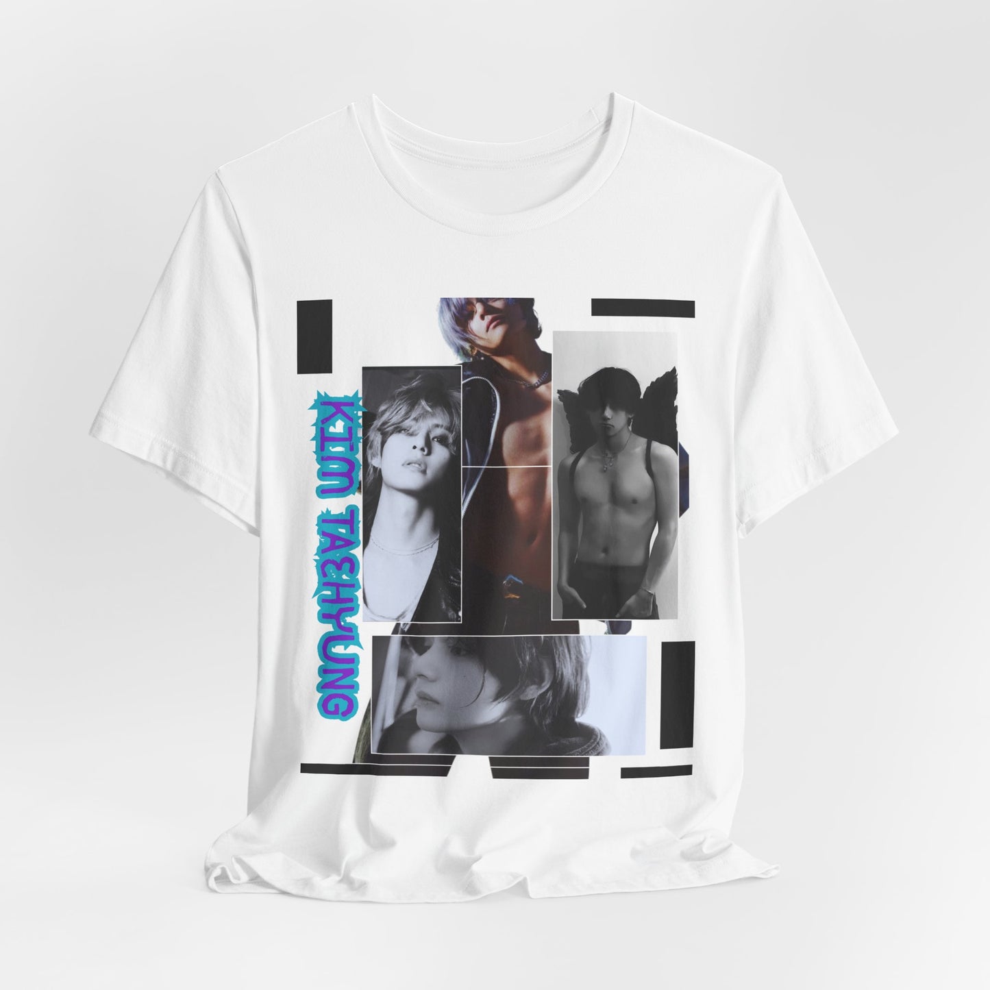 TAE Photo Collage Graphic Tee — Retro Black & White Portraits