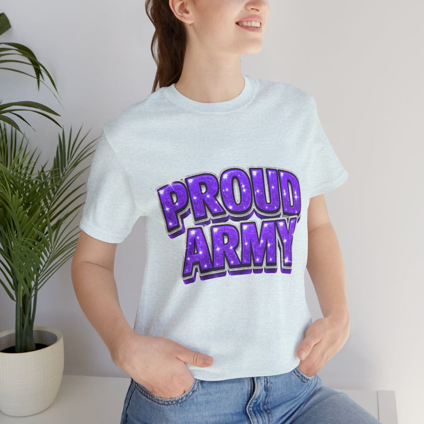 Proud Army T-Shirt — Bold Purple BTS Support Tee