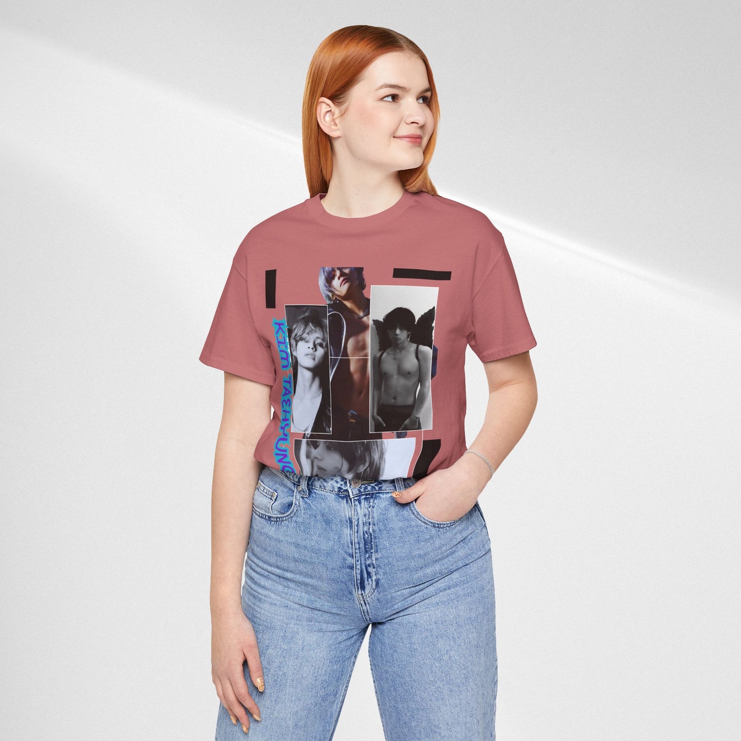 TAE Photo Collage Graphic Tee — Retro Black & White Portraits