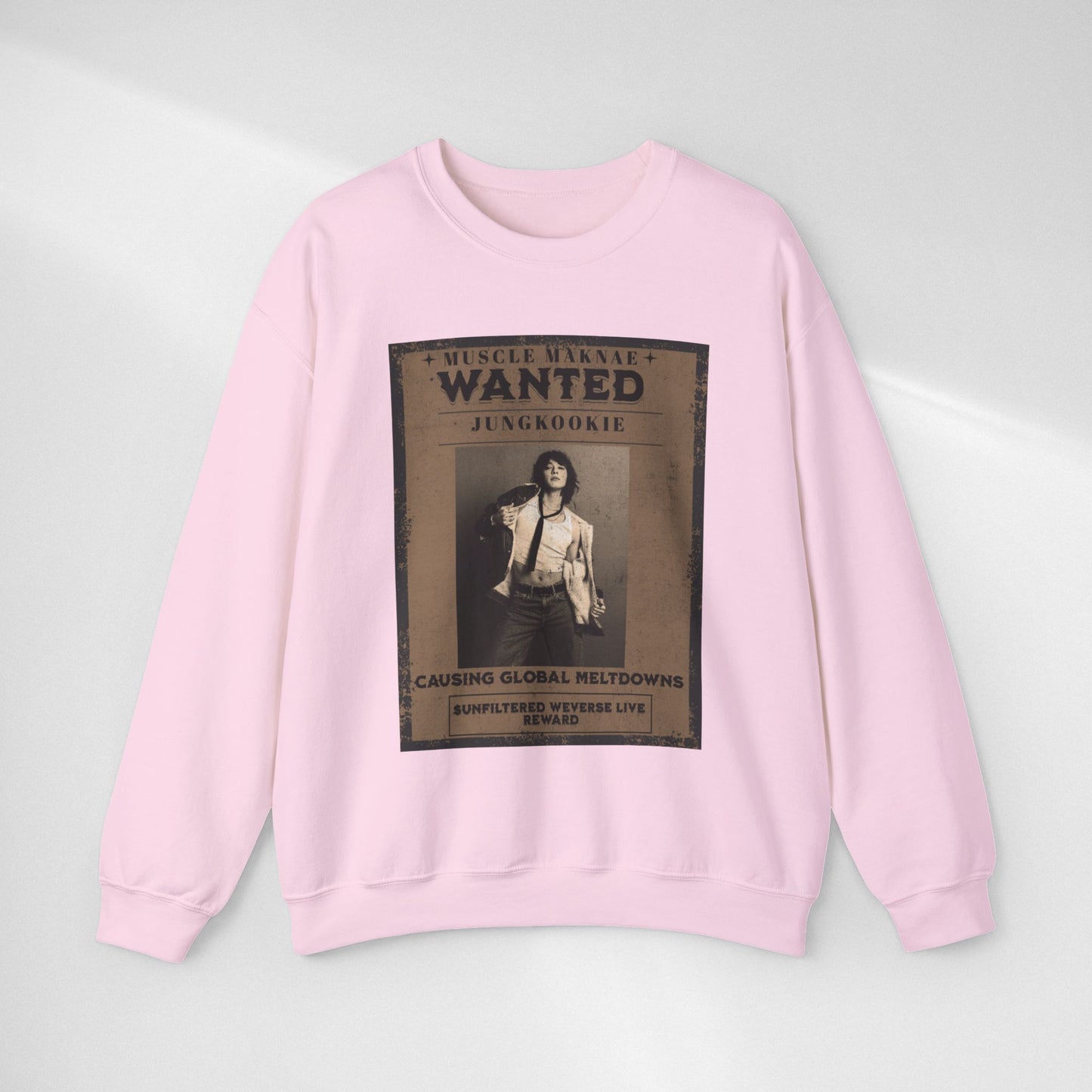 Crewneck Sweatshirt — Vintage JK'Wanted' Poster Graphic