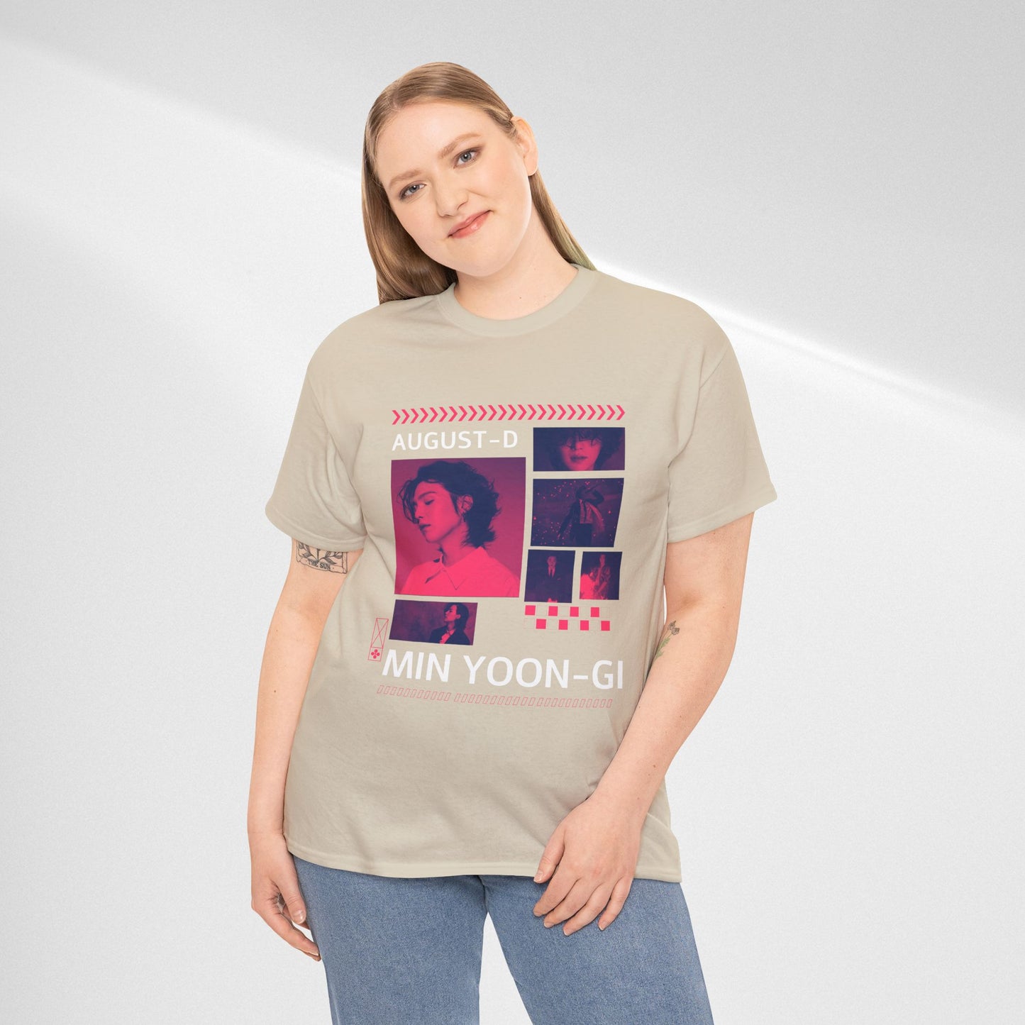 Min Yoon-Gi Photo Grid Tee — K‑Pop BTS August‑D Fan Shirt