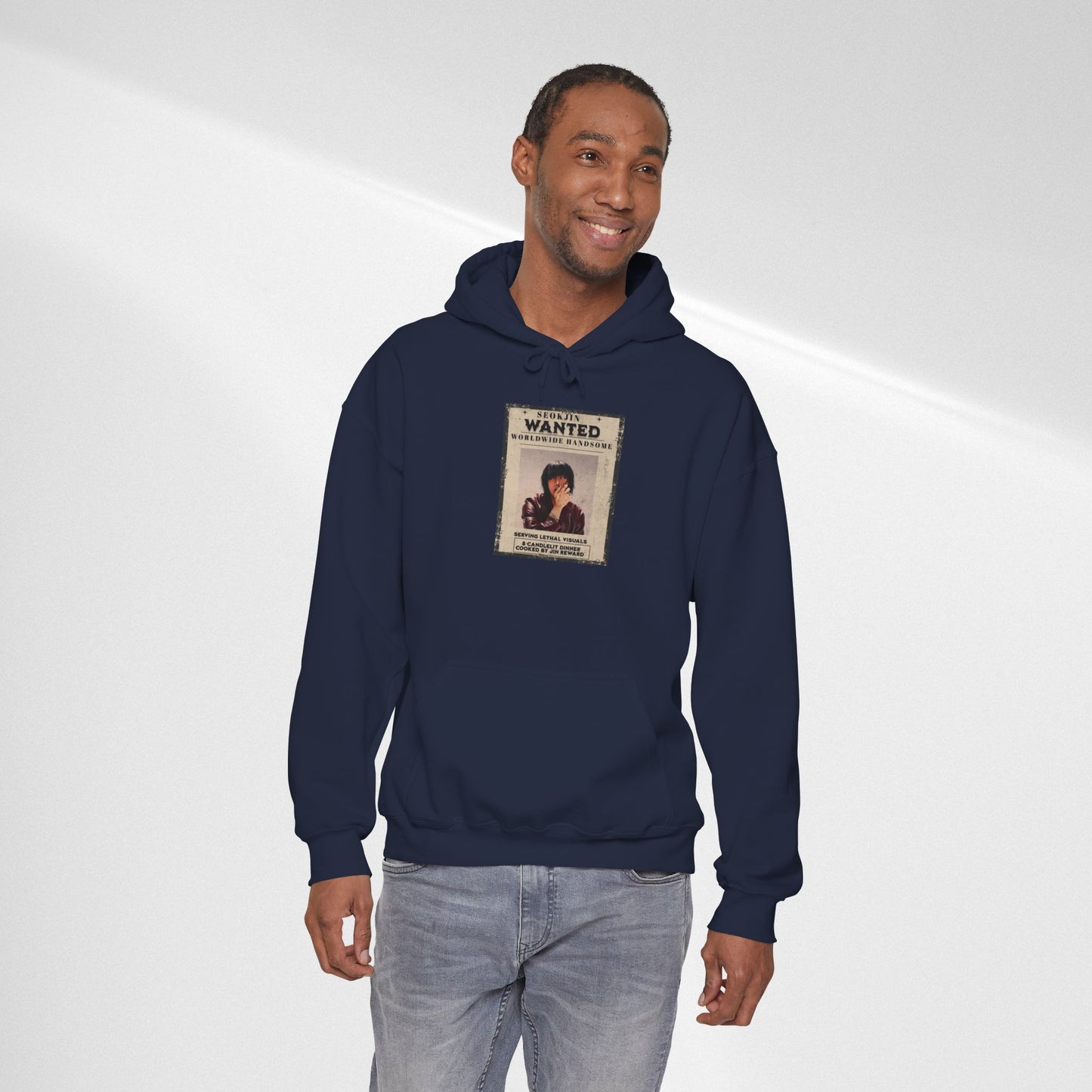 Jin Hoodie — "WANTED" Vintage Photo Poster Graphic Hoodie
