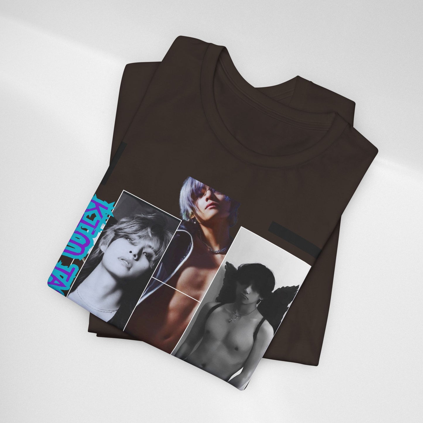 TAE Photo Collage Graphic Tee — Retro Black & White Portraits