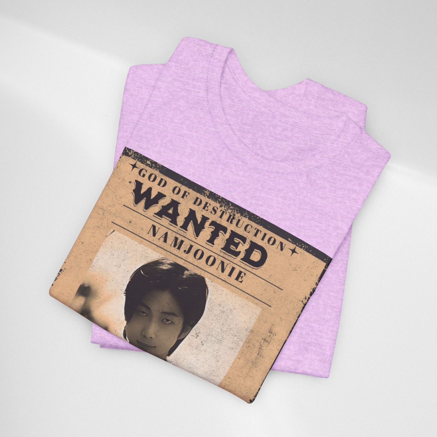 T-Shirt — Vintage 'Wanted: Namjoonie' Photo Tee (K-Pop Fan Poster Style)