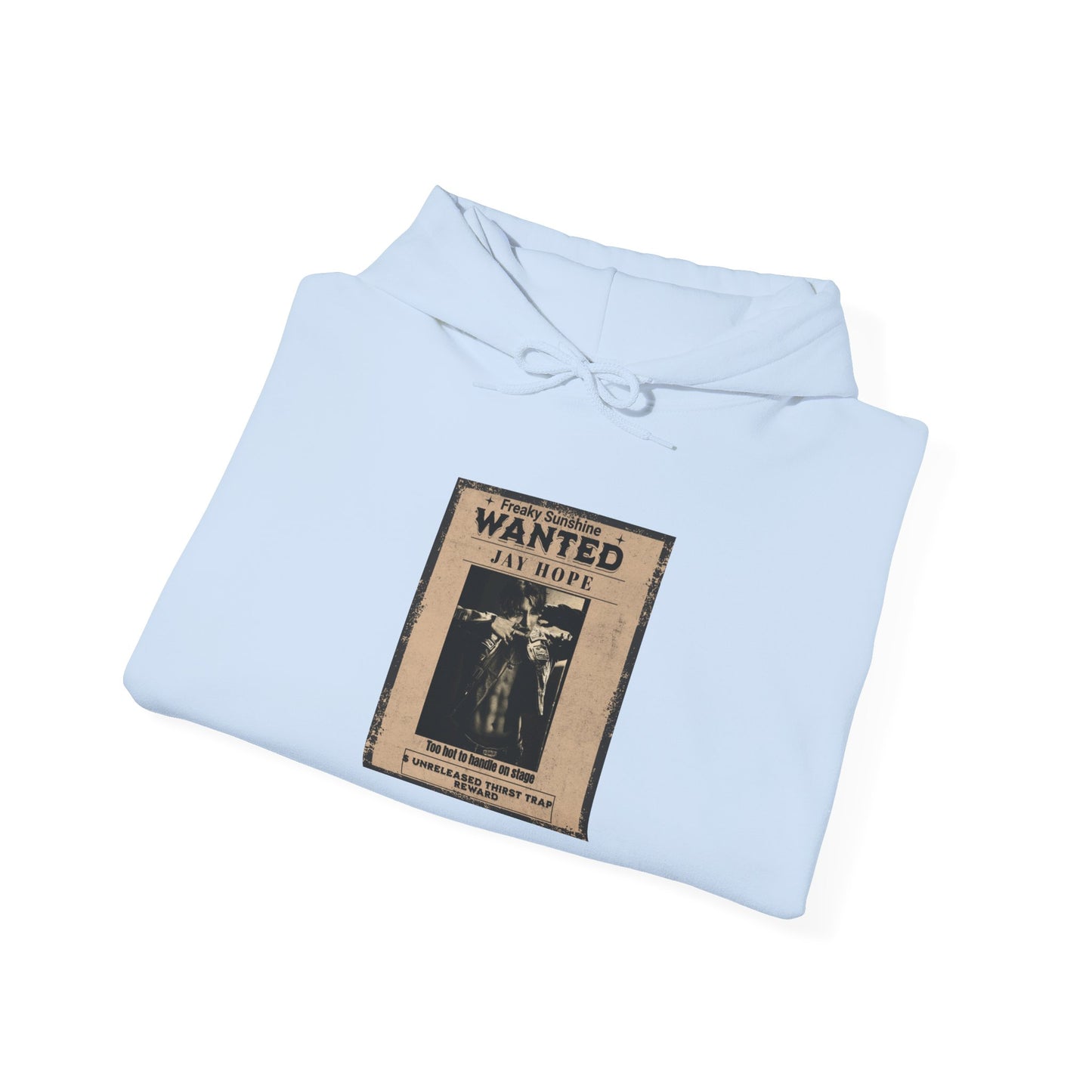Hoodie - Vintage JHOPE 'WANTED' Poster Graphic Hooded Sweatshirt