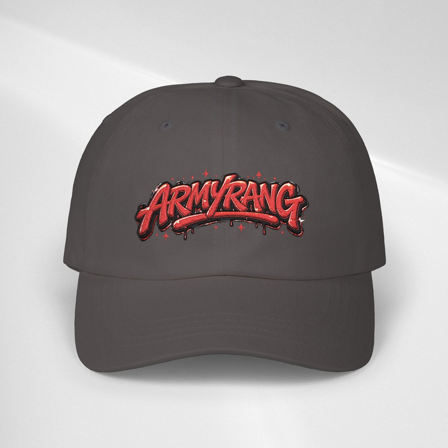 Dad Cap - Red Graffiti "ARMYRANG" Embroidered Baseball Hat
