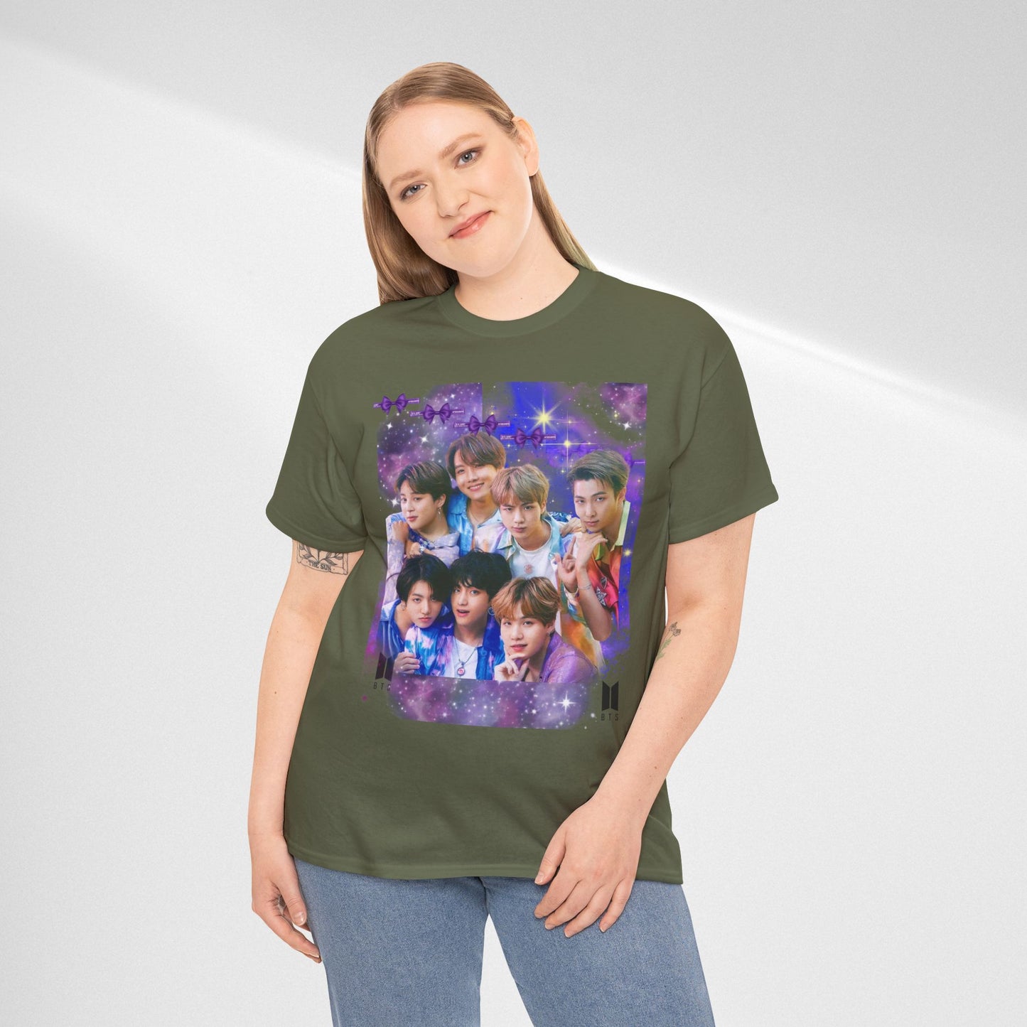 BTS Collage Tee — Purple Dream Photo Graphic T-Shirt