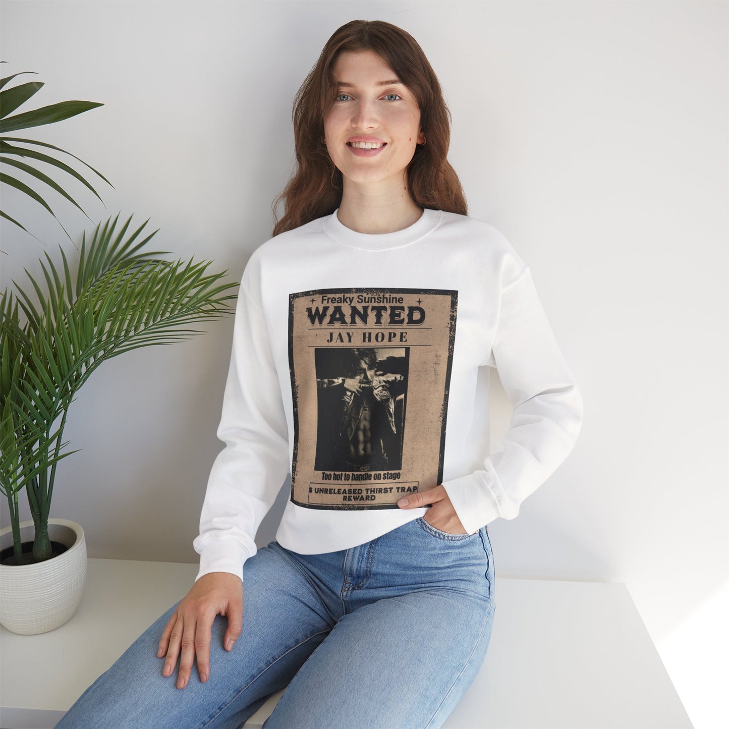 Wanted 'Jay Hope' Vintage Poster Sweatshirt – Retro Western Graphic Crewneck