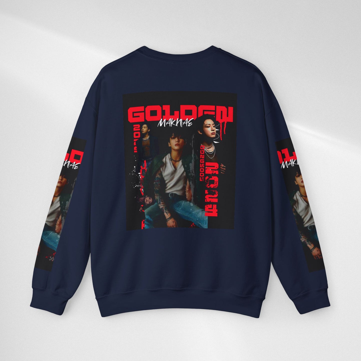 JK Golden Making Crewneck Sweatshirt — Retro K-Pop Photo Graphic