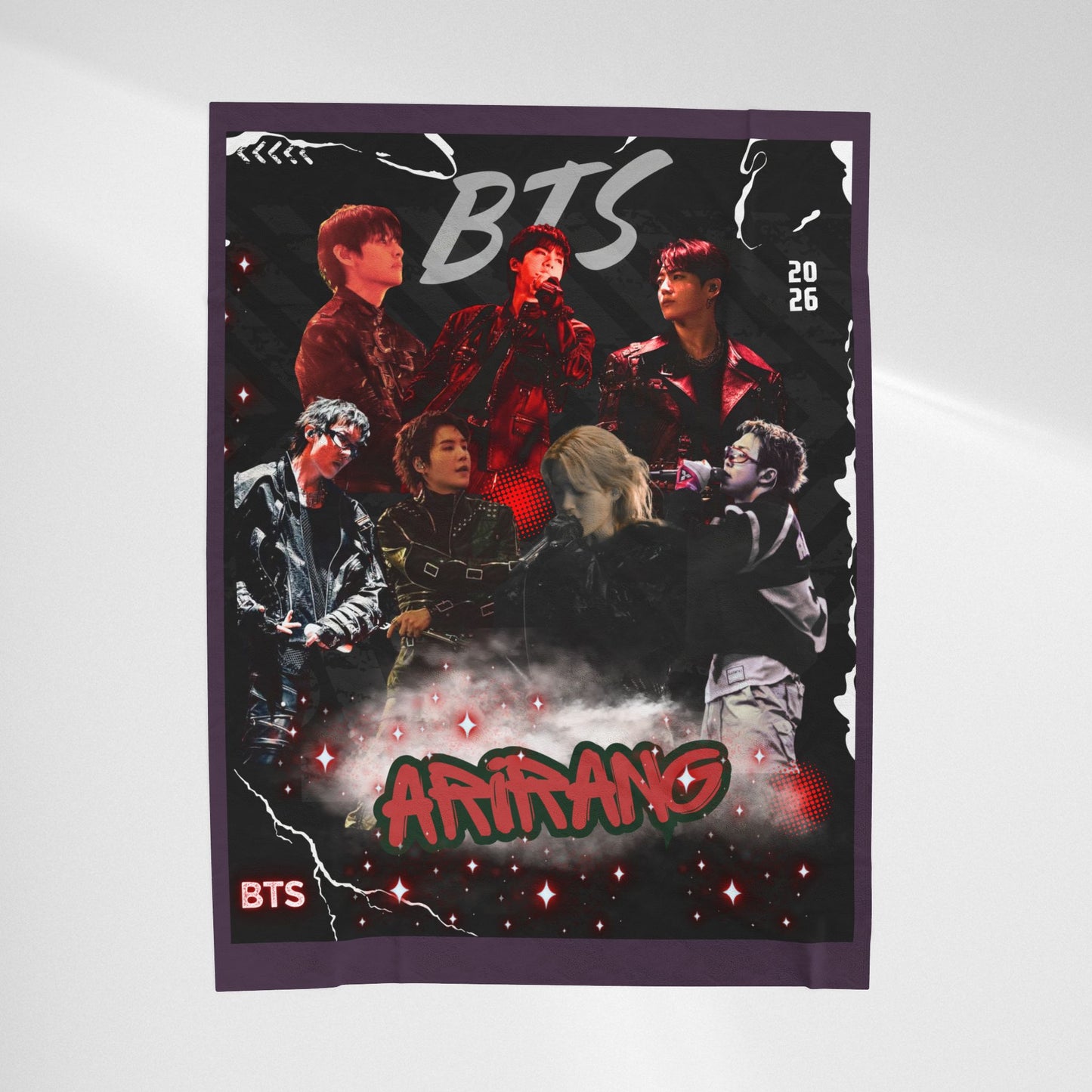 Velveteen Plush Blanket — BTS 'Arirang' Collage Fan Throw