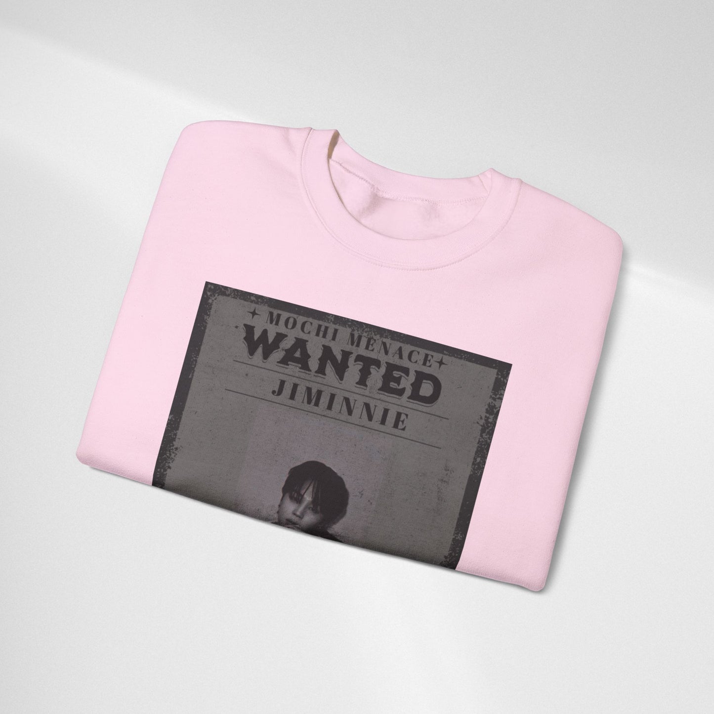 Wanted Poster Crewneck Sweatshirt – 'Wanted Jiminie' Vintage K-Pop Graphic