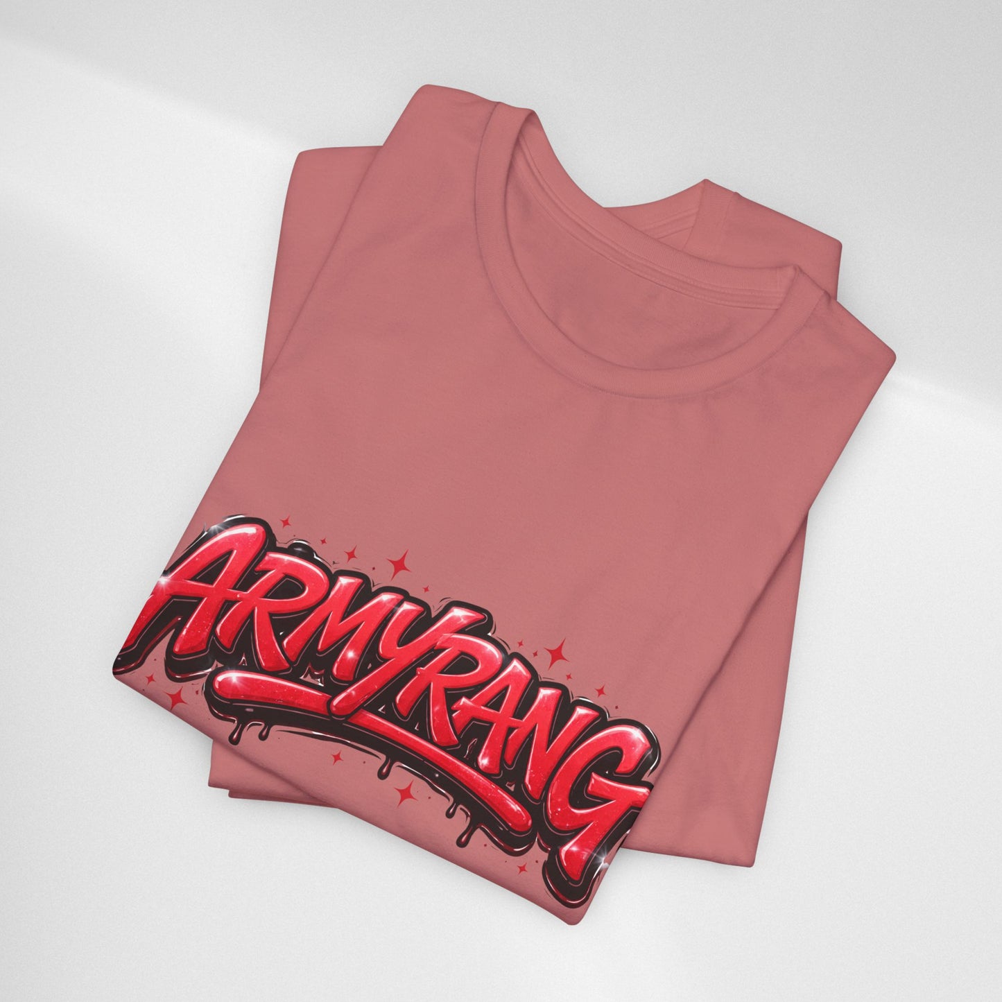 BTS T-Shirt — 'ARMYRANG' Red Graffiti Logo Tee