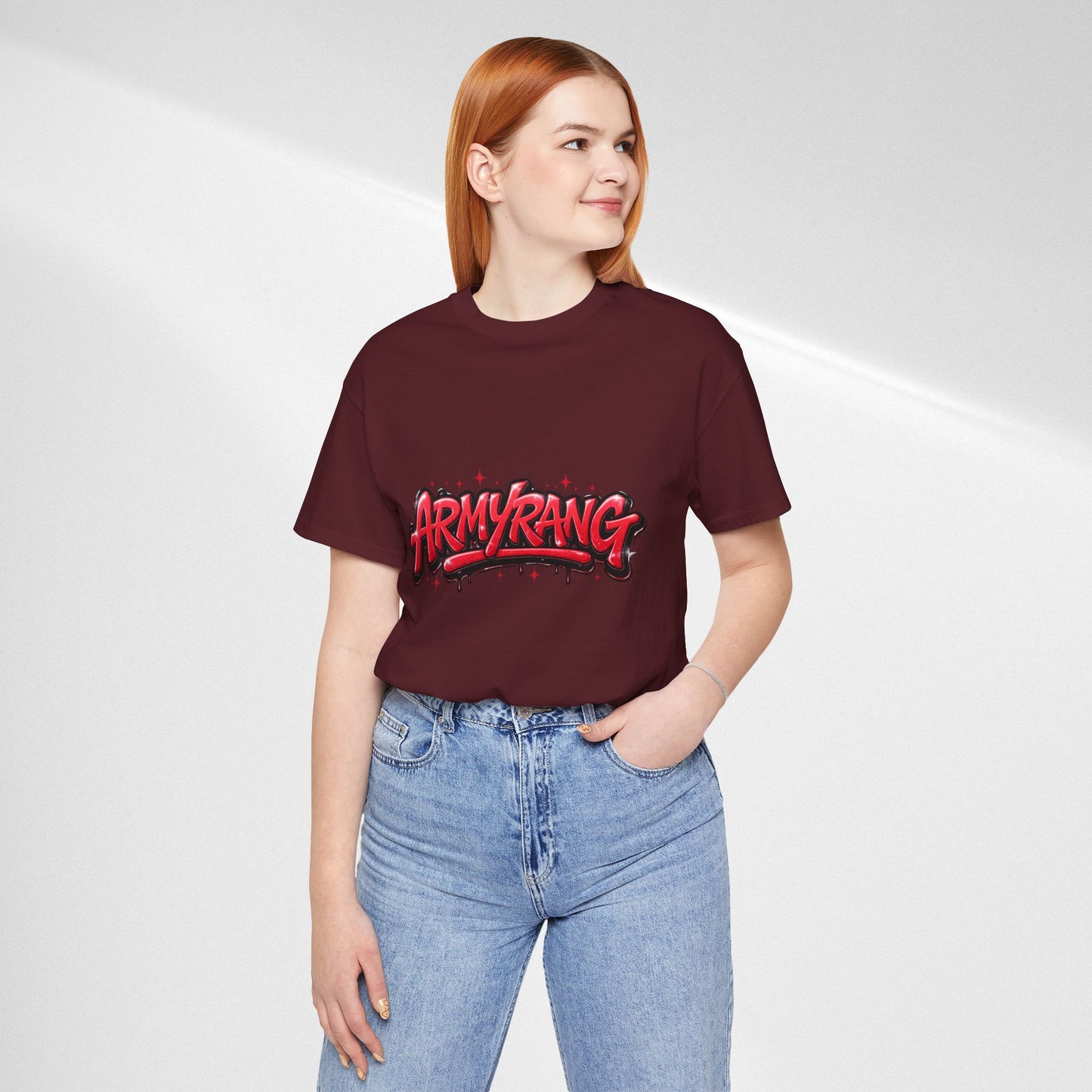 BTS T-Shirt — 'ARMYRANG' Red Graffiti Logo Tee
