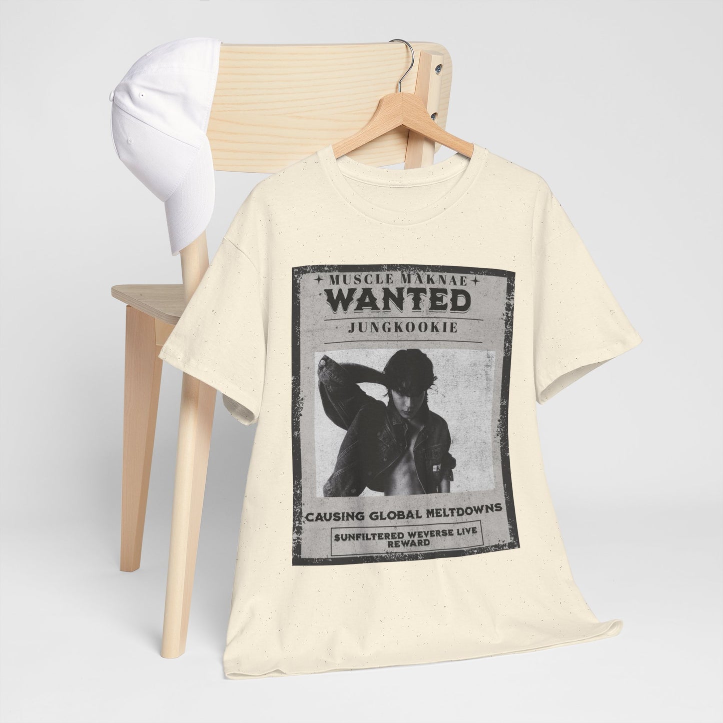 Wanted Poster T-Shirt — "Jungkookie" Vintage K-Pop Graphic Tee