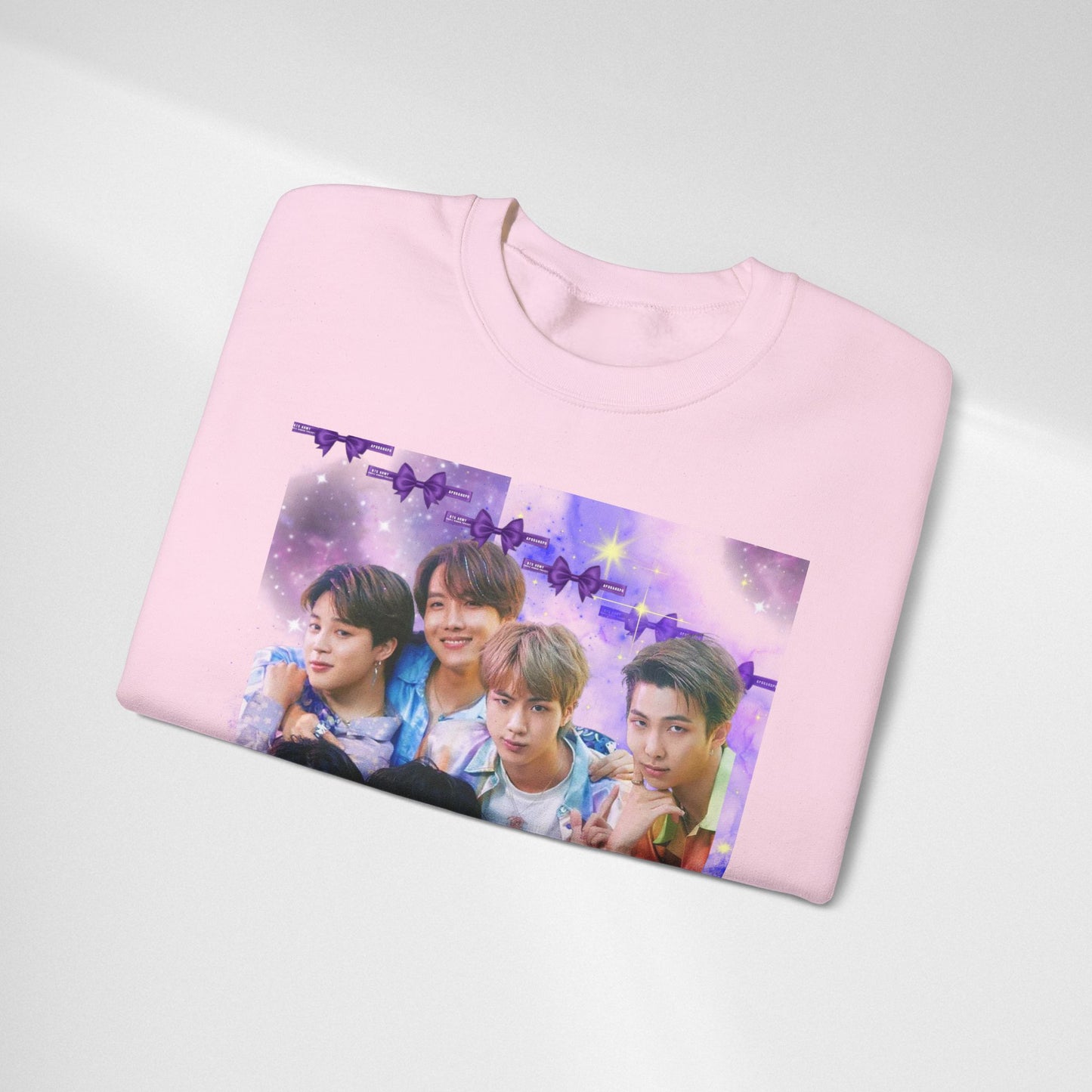 BTS Group Photo Crewneck Sweatshirt — Purple Fan Art Print