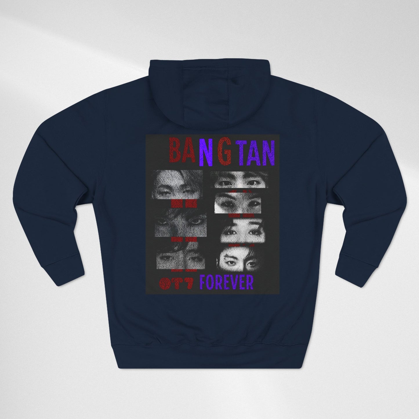 BTS Bangtan Photo-Panel Hoodie — 'Bangtan' 9-Eyes Graphic Fleece Hoodie