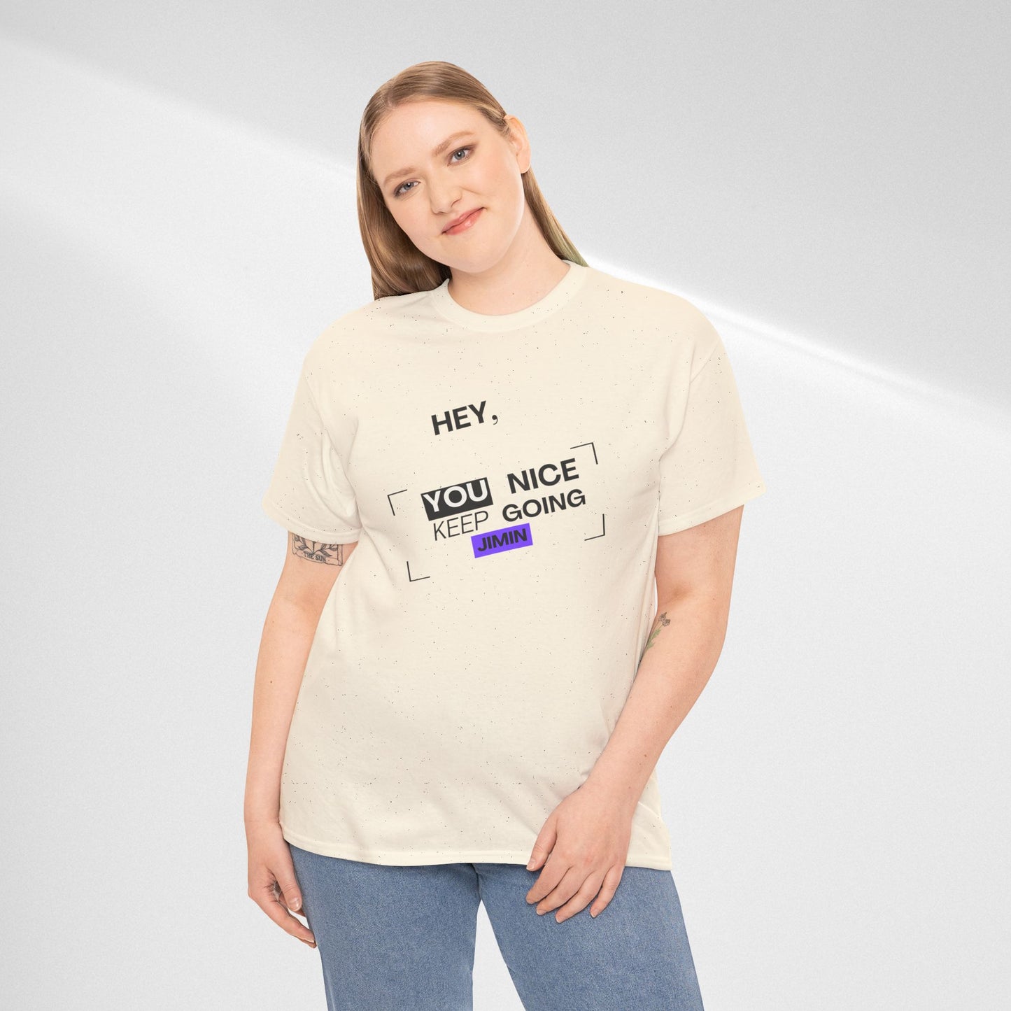 Motivational Tee — "Hey, You Nice Keep Going" Inspirational Graphic T-Shirt