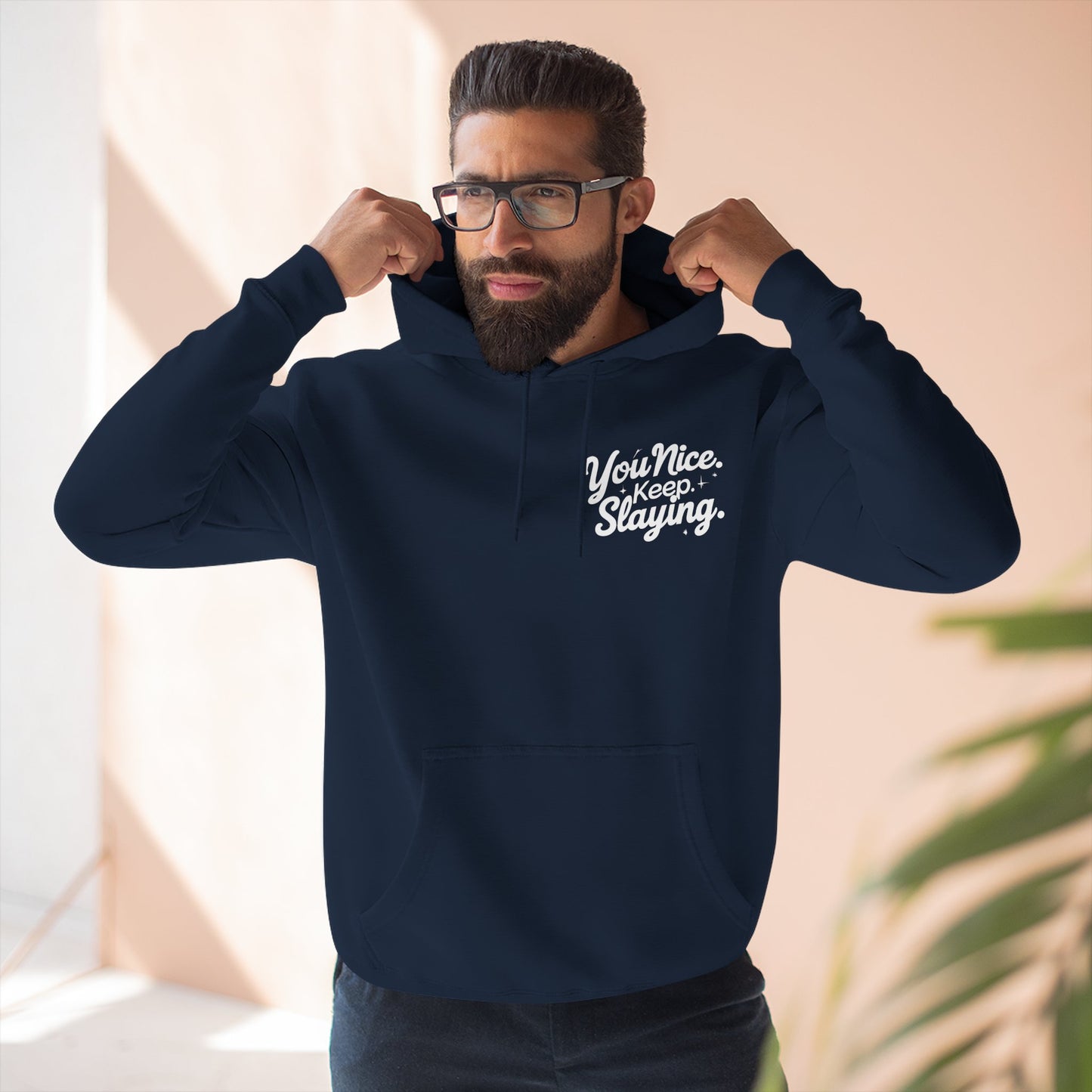 Hoodie — "You Nice. Keep Slaying" Retro Script Pullover