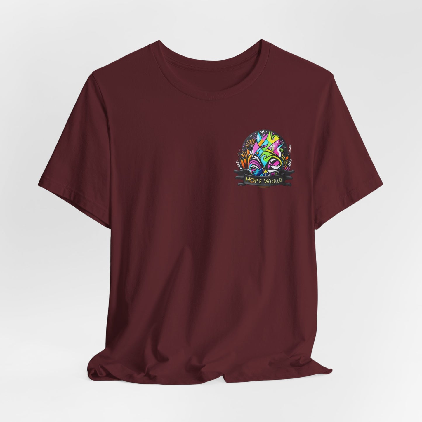 Hope World Graphic Tee — Colorful Graffiti BTS-Inspired Shirt