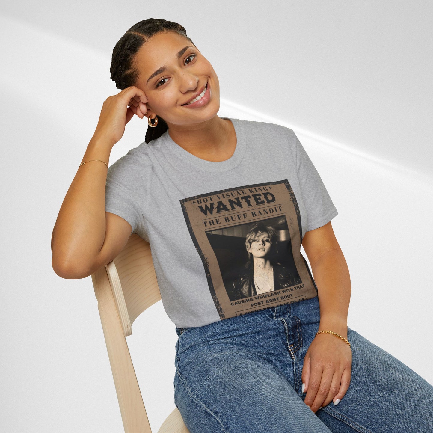 Wanted V Poster Graphic T-Shirt — "The Ruff Bandit" Vintage Western Mugshot Tee