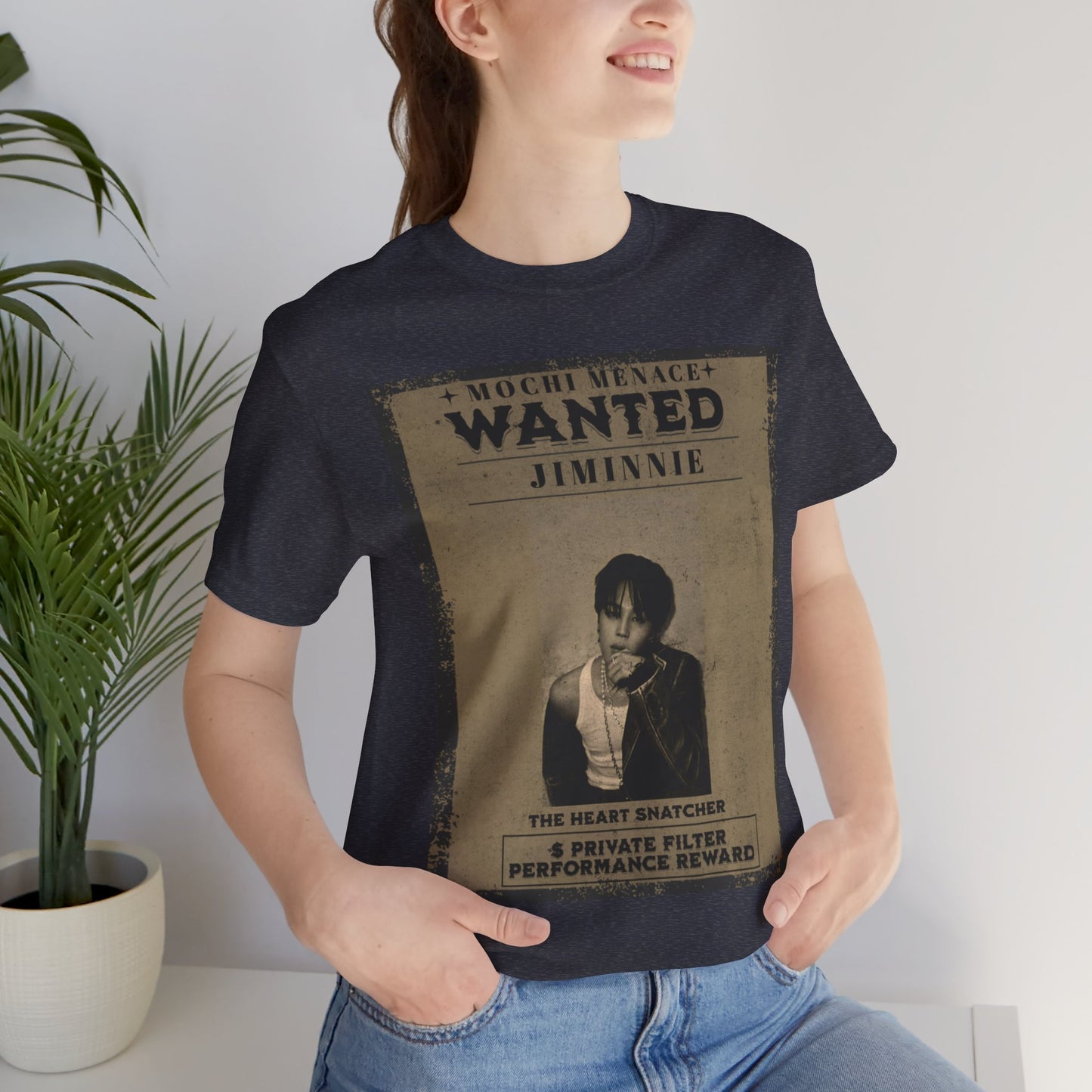 JIMIN Wanted Poster Graphic Tee — 'Mischief Menace' Vintage Style