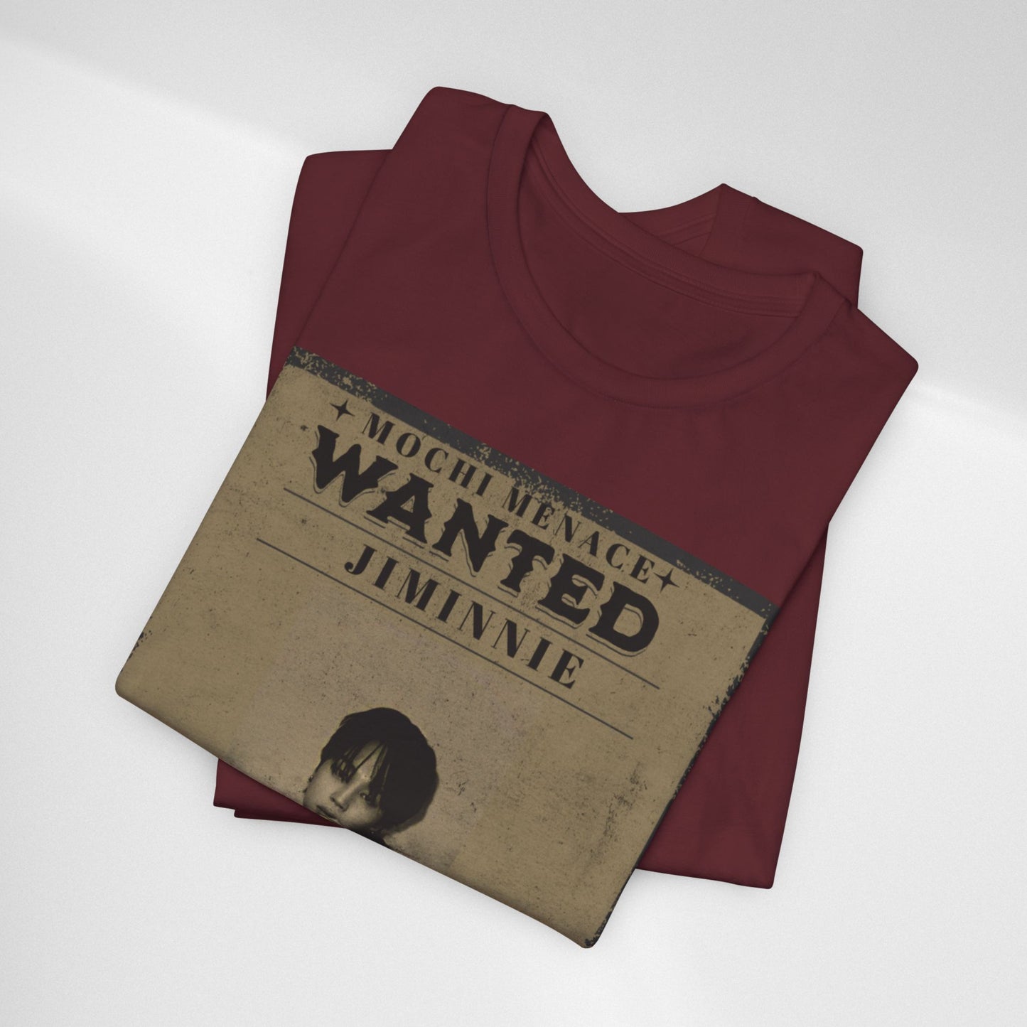 JIMIN Wanted Poster Graphic Tee — 'Mischief Menace' Vintage Style