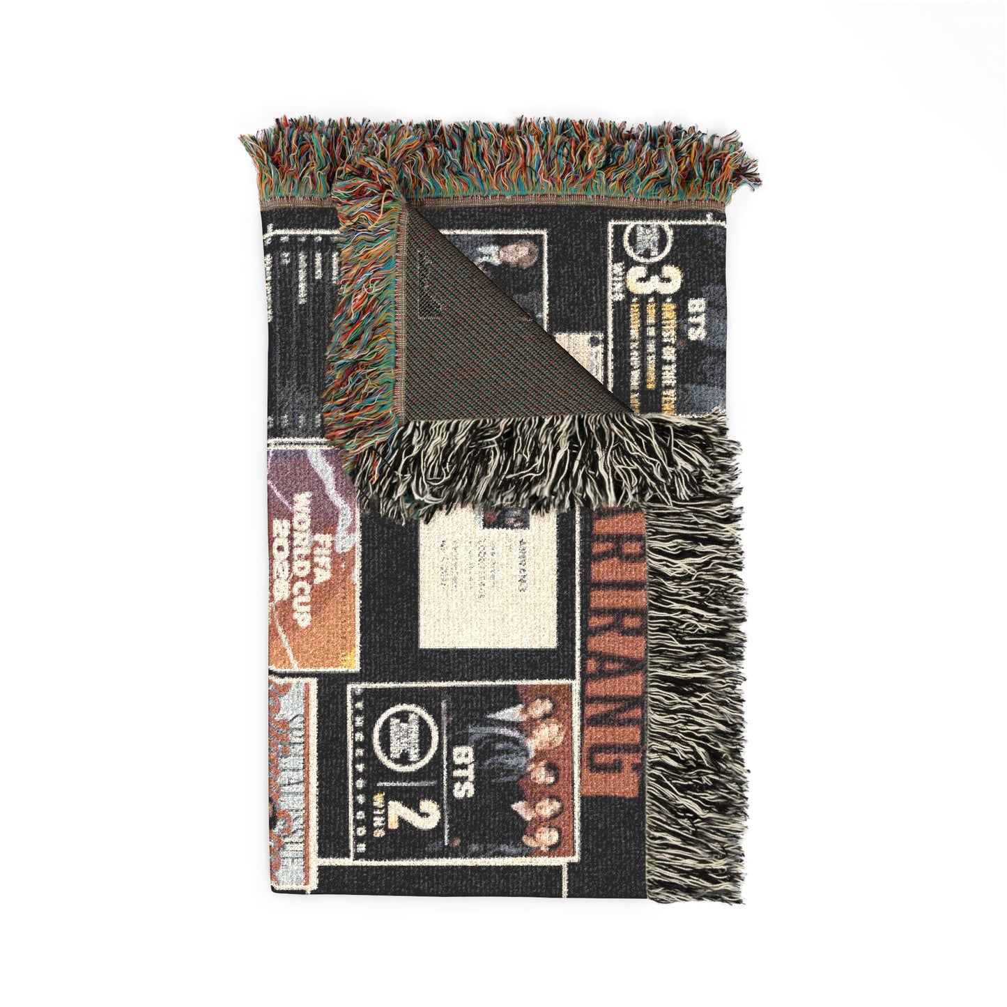BTS Collage Woven Blanket — K‑Pop Fan Throw for Bedroom & Living Room