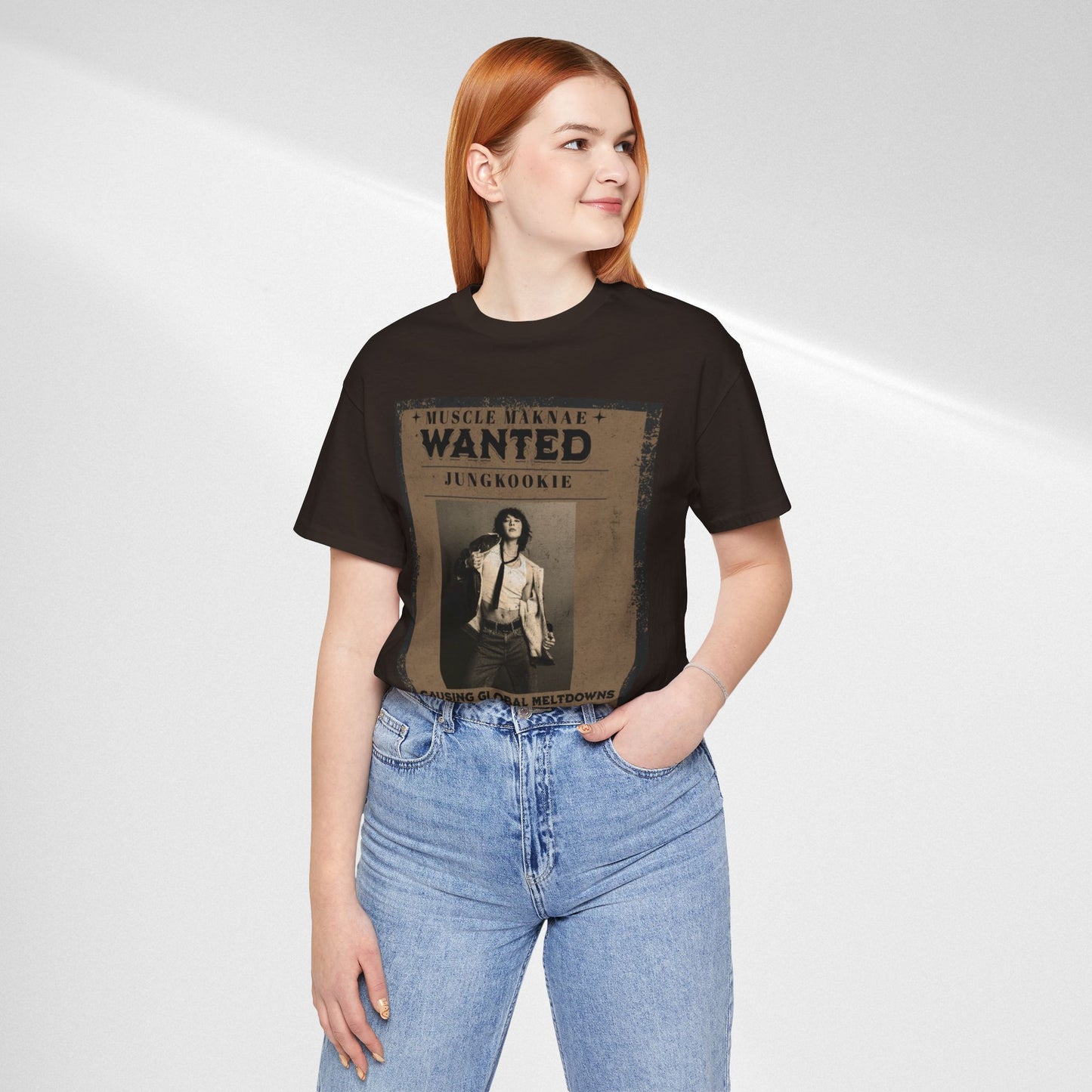 Wanted Poster Tee — 'Jungkook: Causing Global Meltdowns' Vintage K-Pop T-Shirt