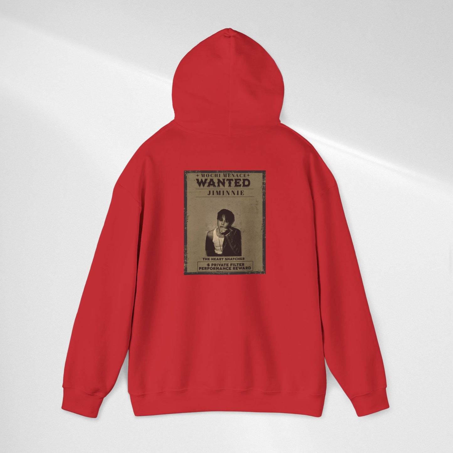 JIMIN Wanted Poster Hoodie — Vintage Photo "Wanted" Graphic Sweatshirt