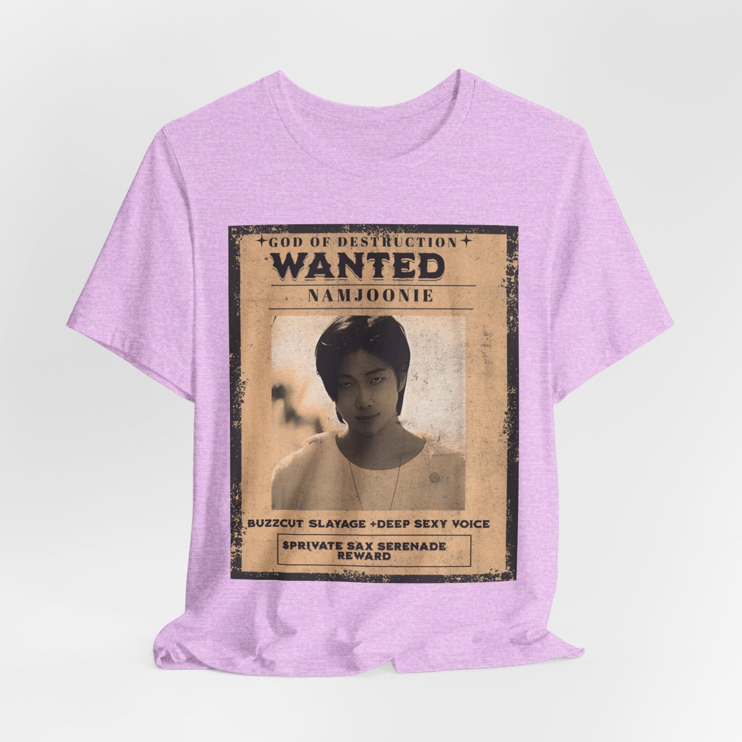 T-Shirt — Vintage 'Wanted: Namjoonie' Photo Tee (K-Pop Fan Poster Style)