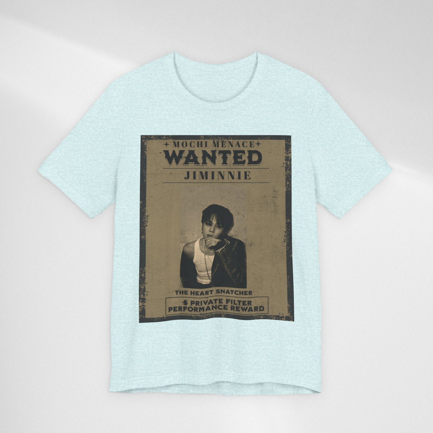 JIMIN Wanted Poster Graphic Tee — 'Mischief Menace' Vintage Style