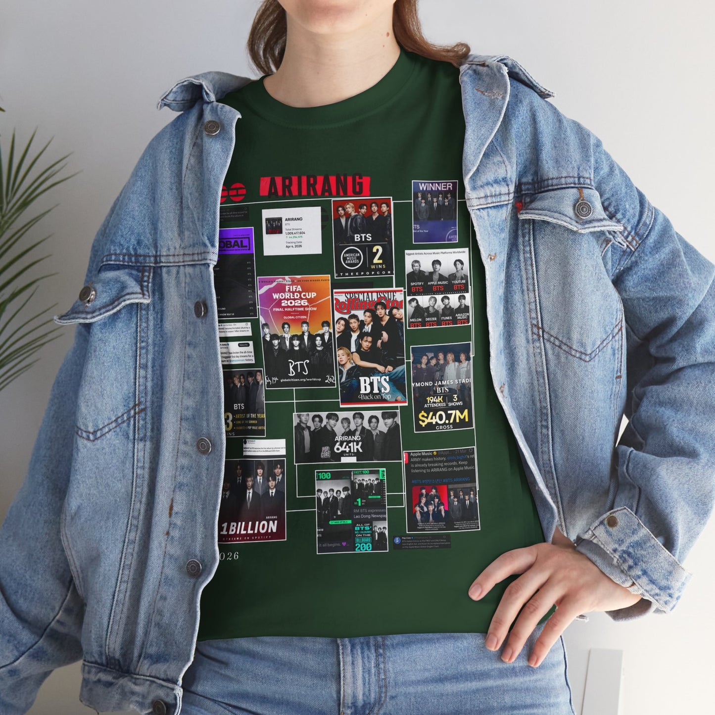 BTS ARIRANG Collage Tee — Iconic Albums & Milestones Graphic T-Shirt