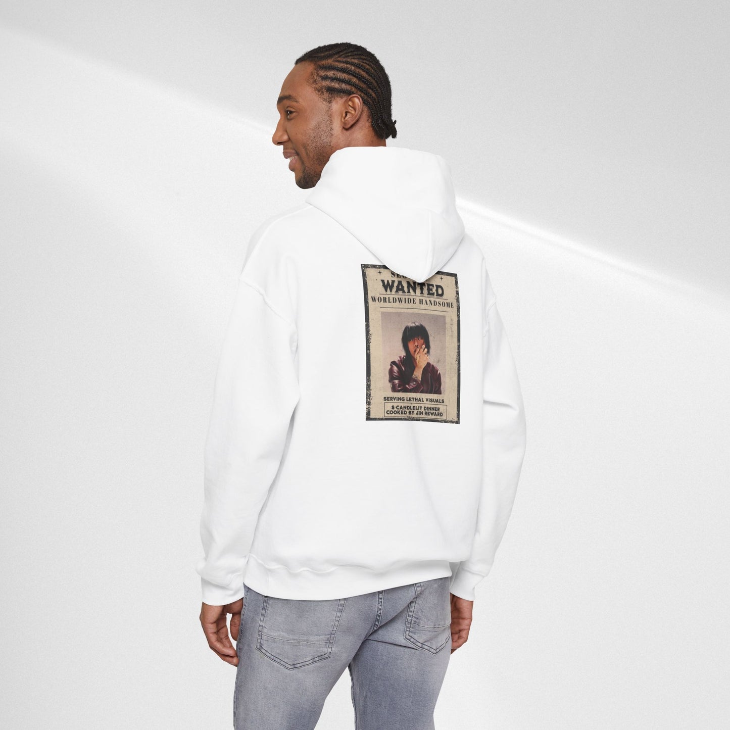 Jin Hoodie — "WANTED" Vintage Photo Poster Graphic Hoodie